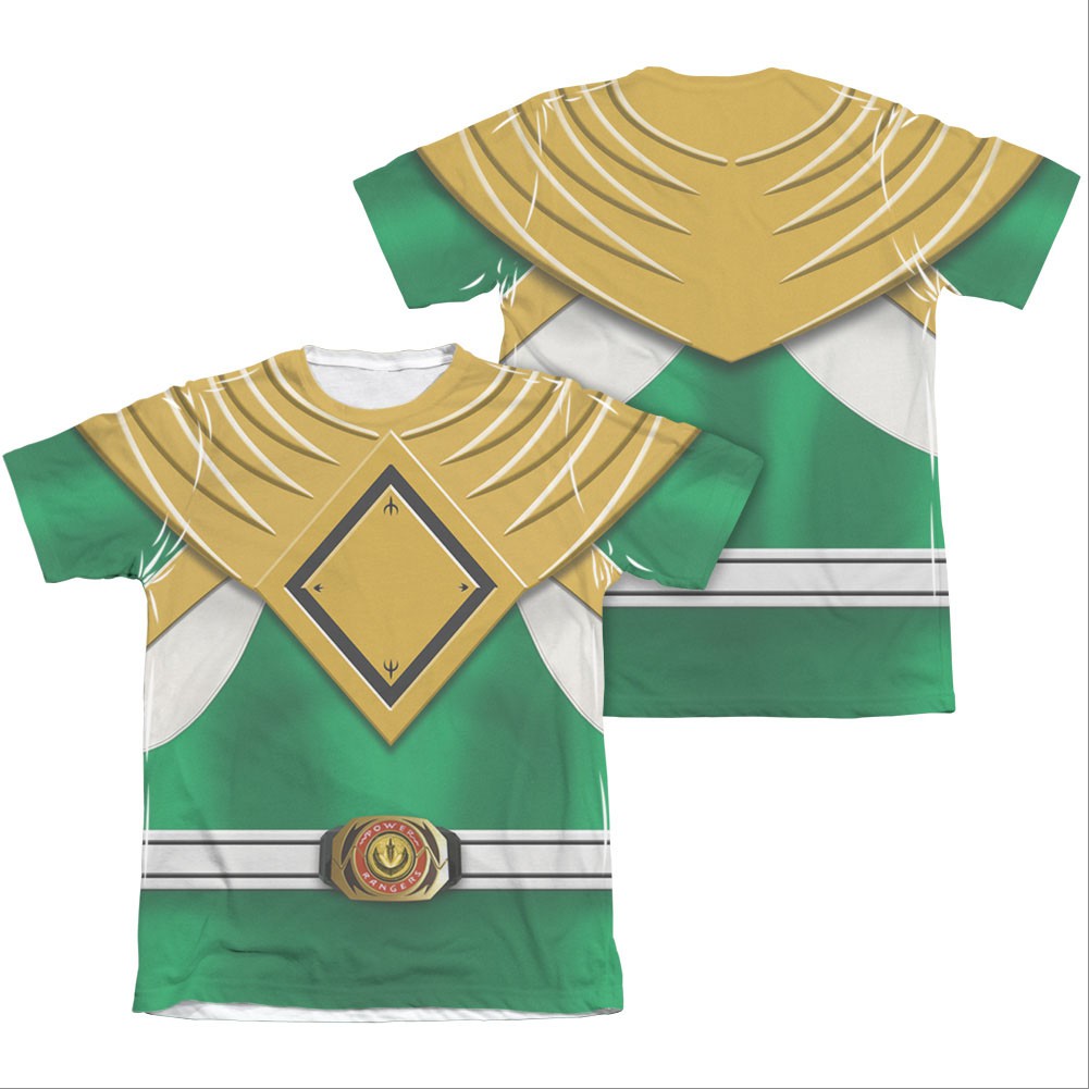 Power Rangers Emblem Costume Green Sublimation T-Shirt, Green