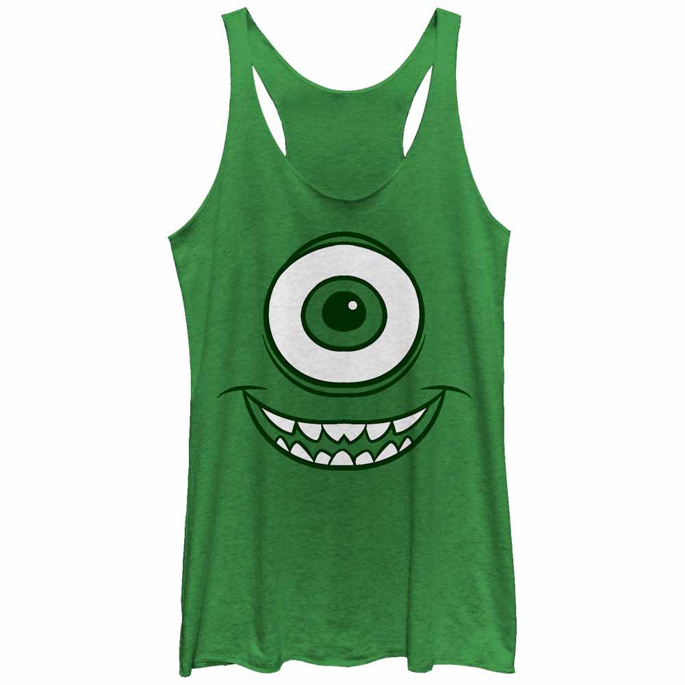 Disney Pixar Monsters Inc Mike Face Green Juniors Tank Top