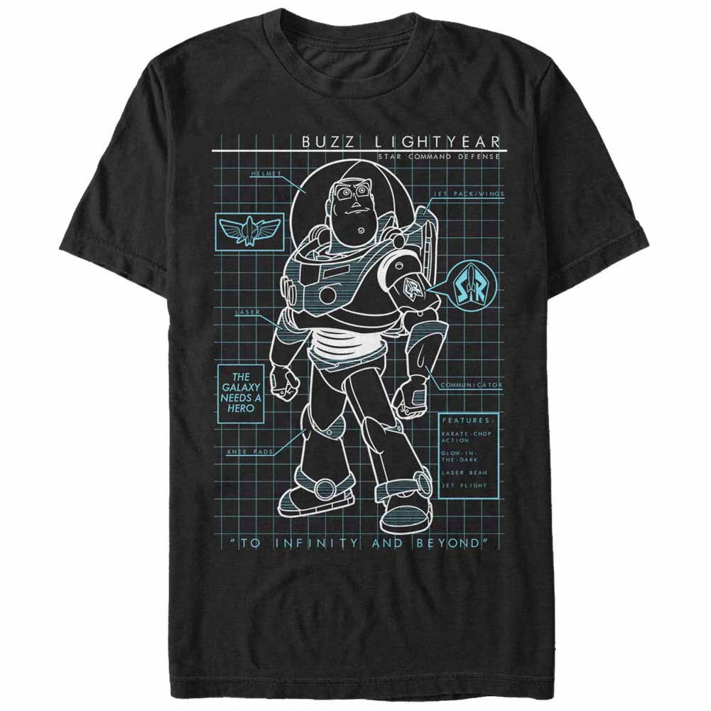 Disney Toy Story Buzz Schematic Black T-Shirt