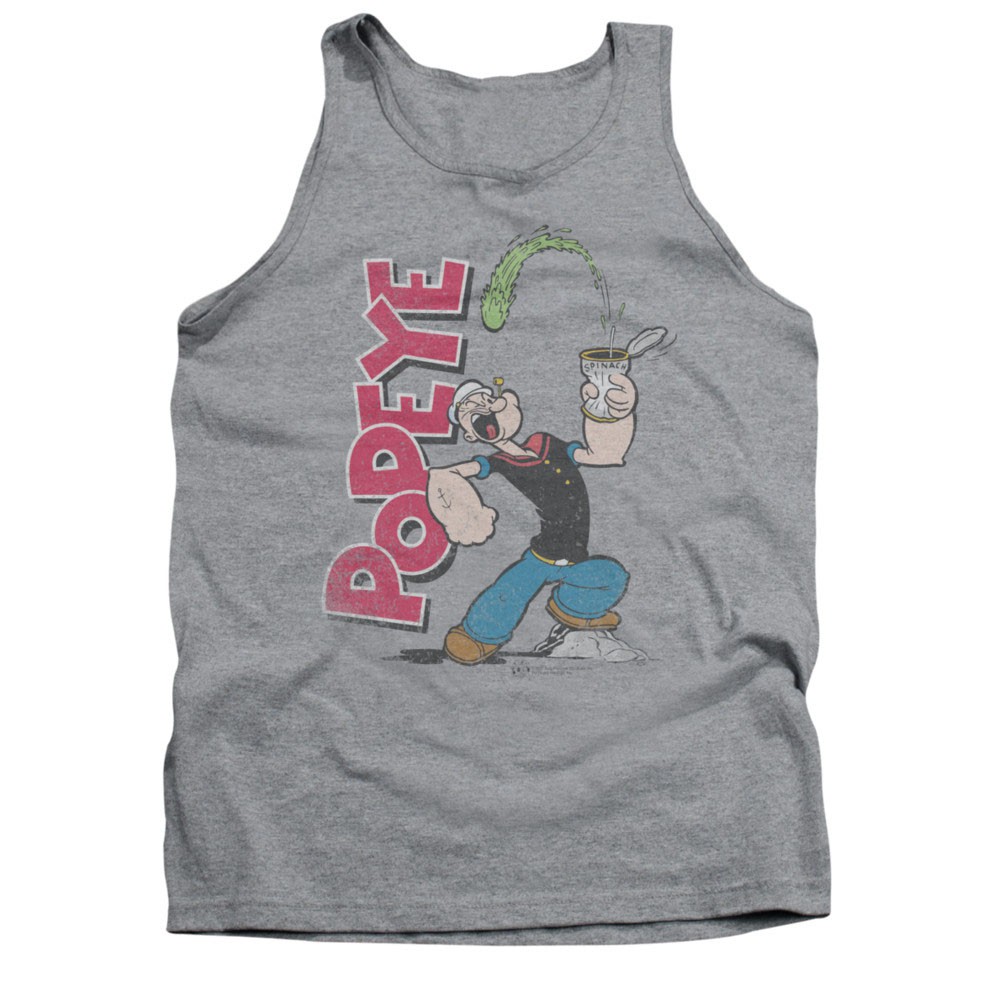 Popeye Spinach Power Gray Tank Top