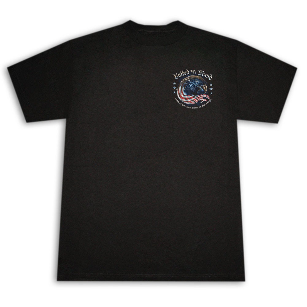 Patriotic USA United We Stand Marine Corps Blac Tee Shirt - image 3