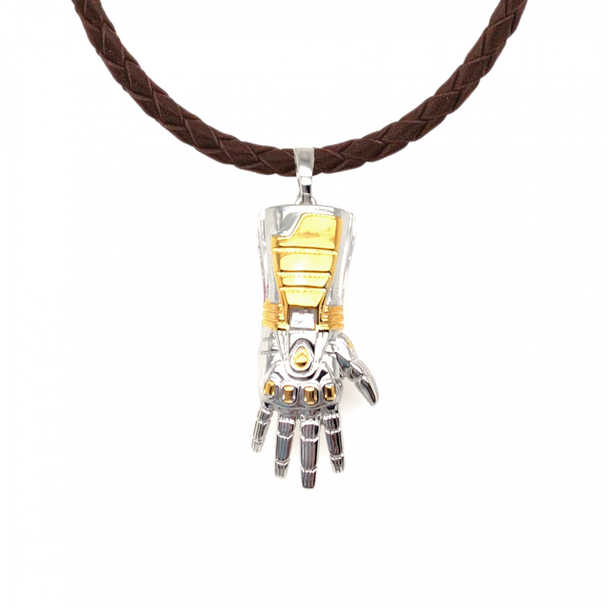 Avengers Endgame Stark Gauntlet Sterling Silver Pendant, Silver