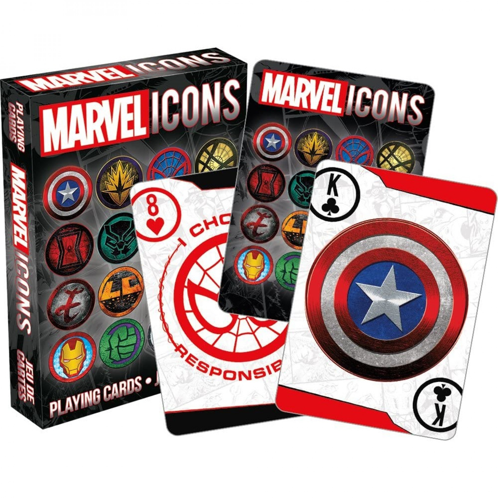 Marvel Logo and Symbol Icons Playing Cards, Multi-Color