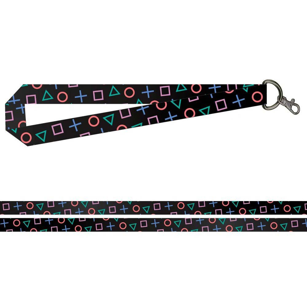 Playstation Buttons Black Wide Lanyard, Black