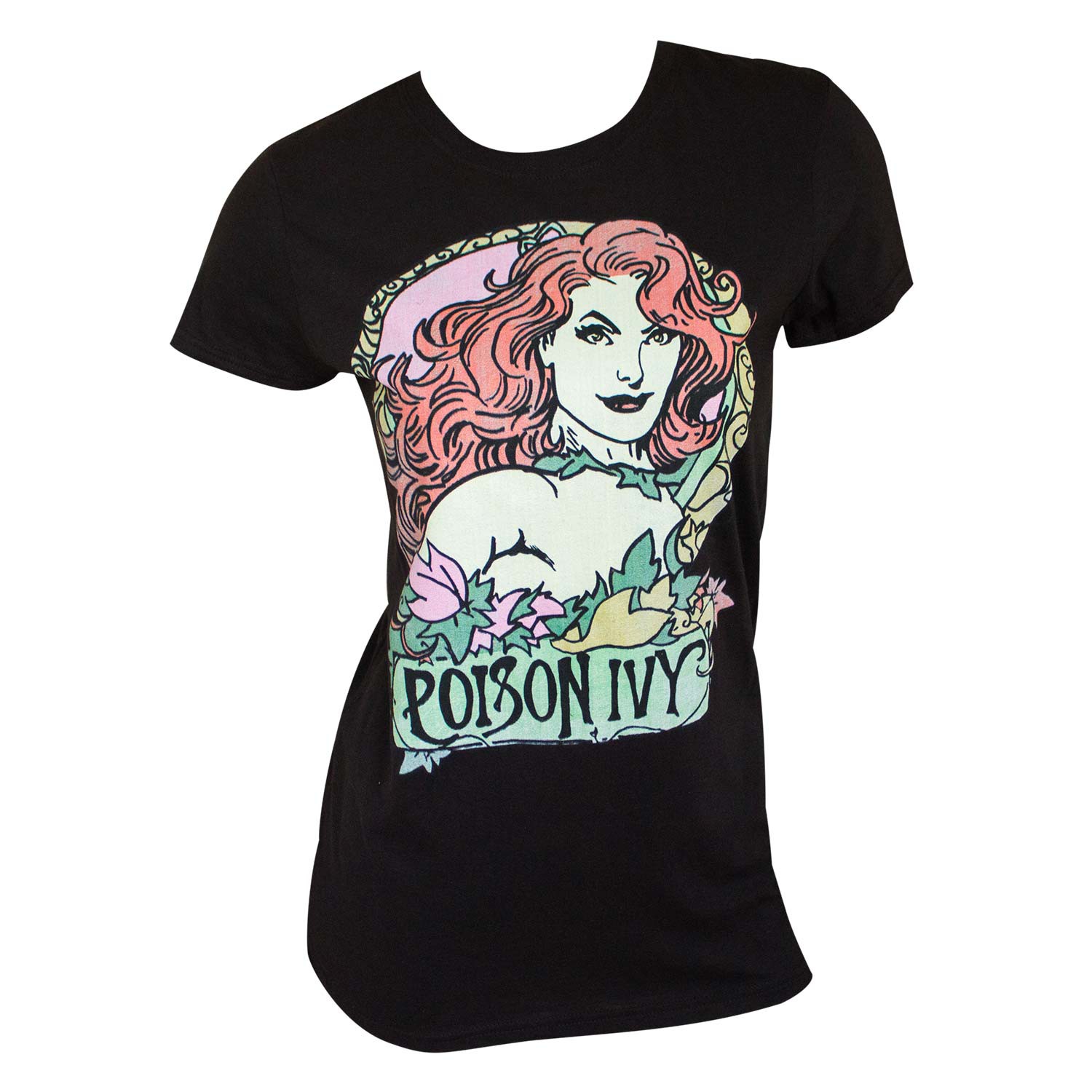 Poison Ivy Ladies Portrait Tee Shirt, Black