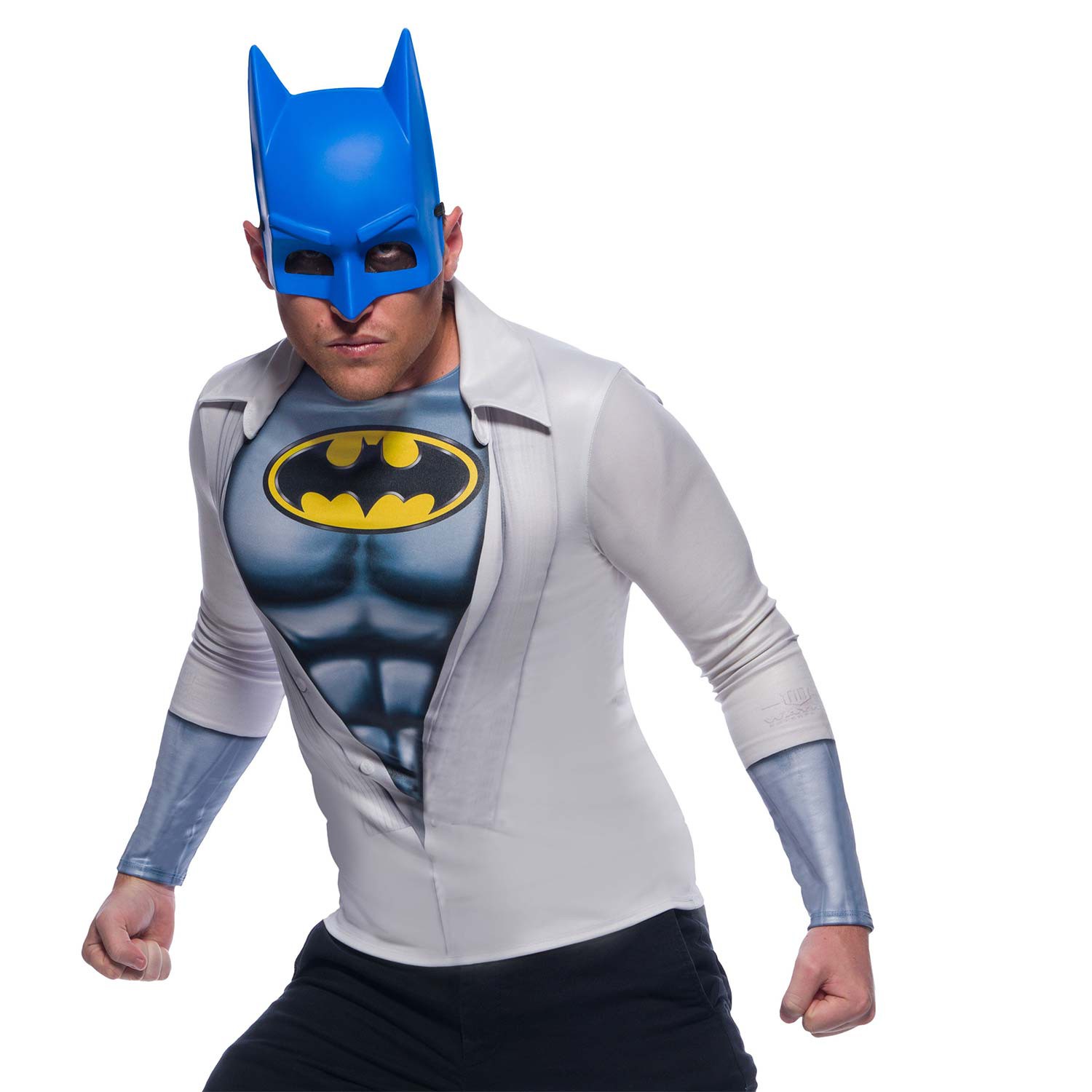 Batman Costume Shirt Mask Adult Halloween Set