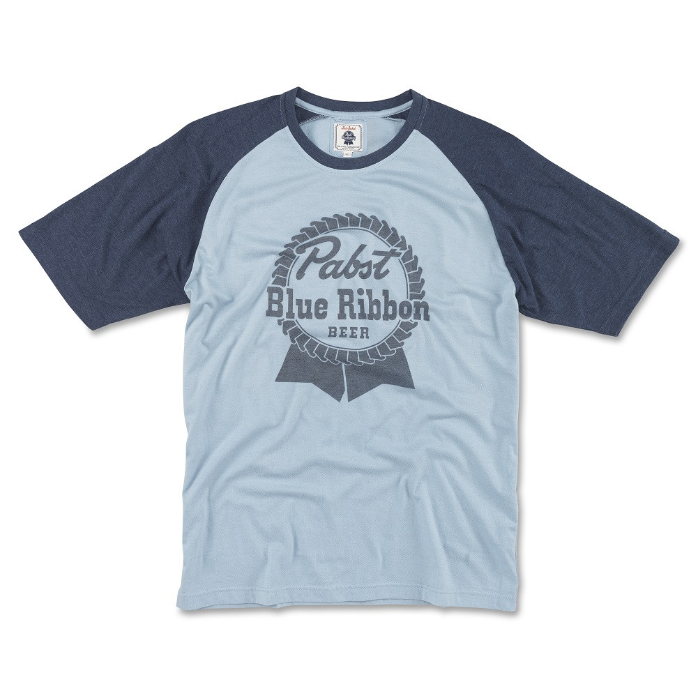 Pabst Blue Ribbon Beer Men's Blue Raglan T-Shirt