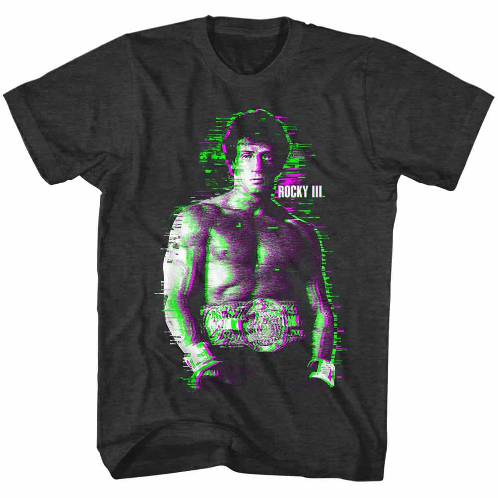 Rocky Glitchy Black T-Shirt