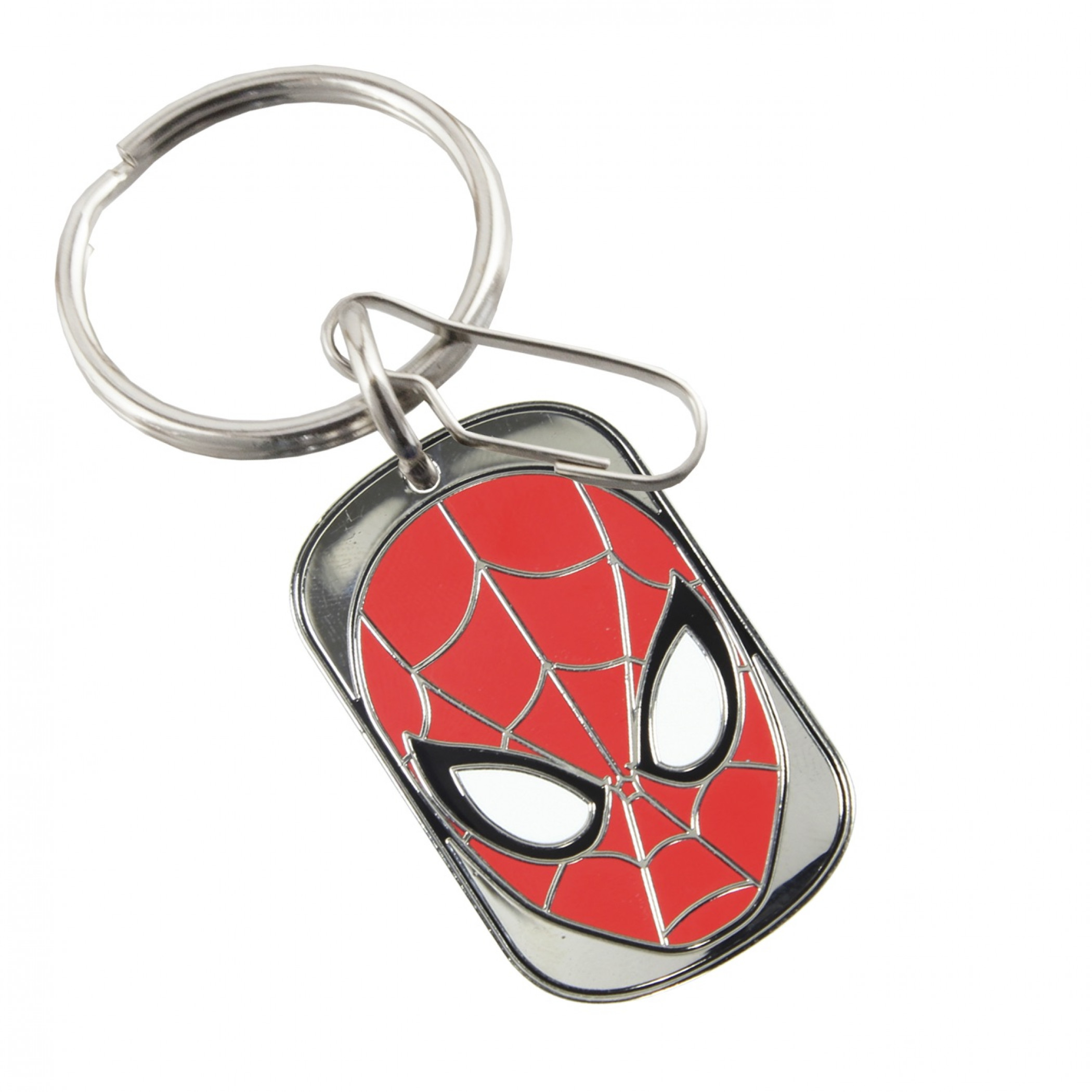 Spider-Man Dog Tag Enamel Keychain, Red