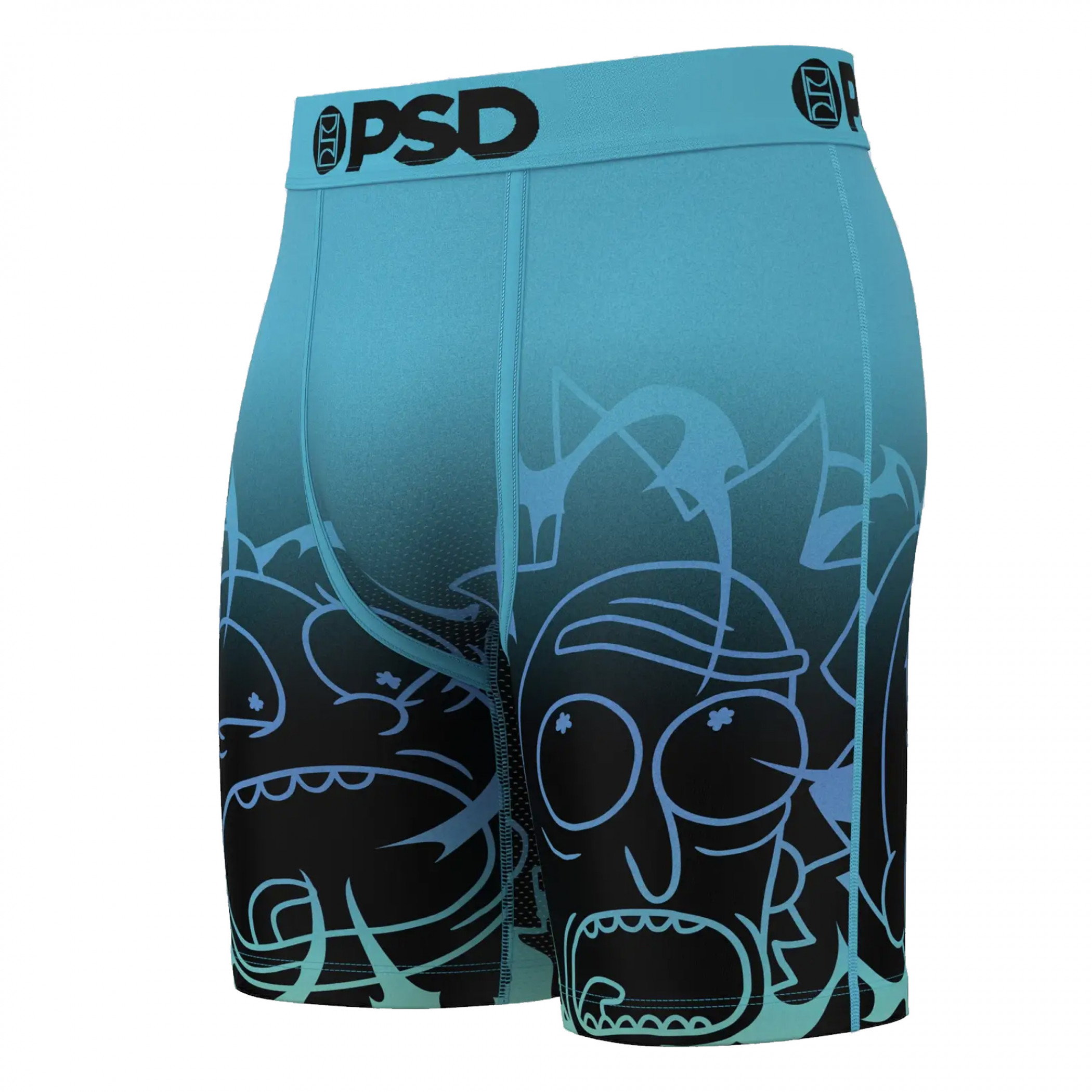 Rick and Morty Aqua PSD Boxer Briefs, Blue