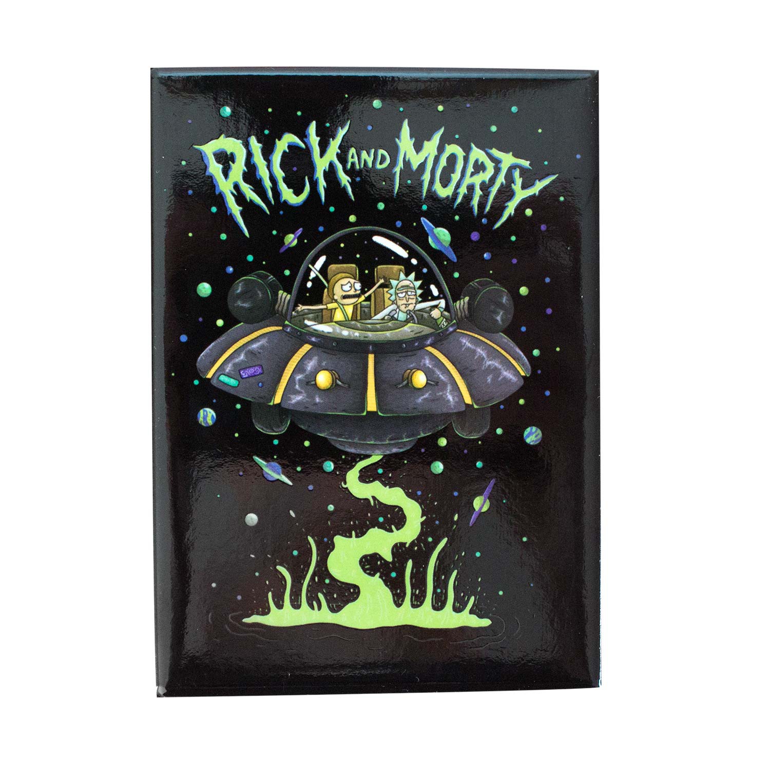 Rick And Morty UFO Magnet, Black