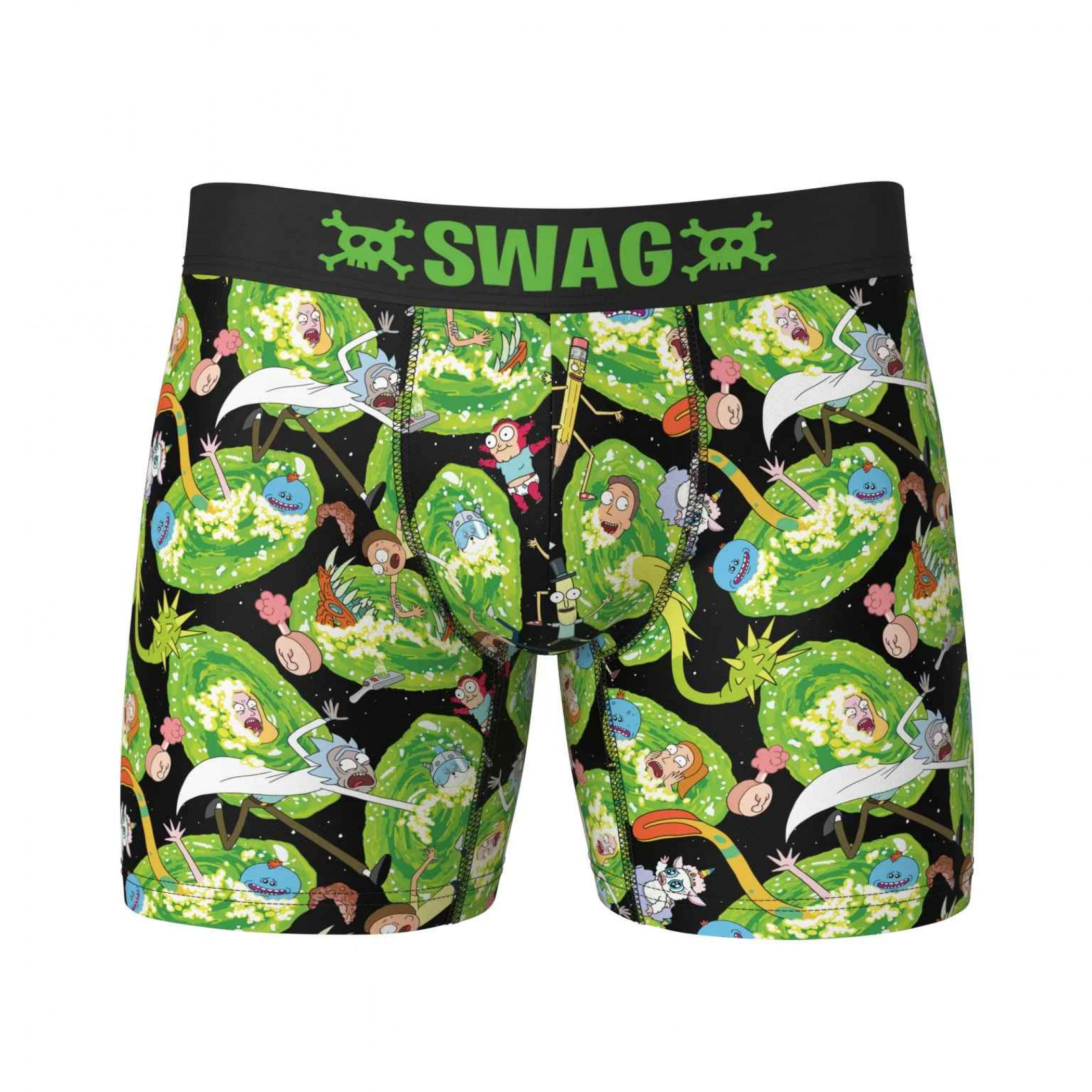 Rick and Morty Portal Mania SWAG Boxer Briefs, Green