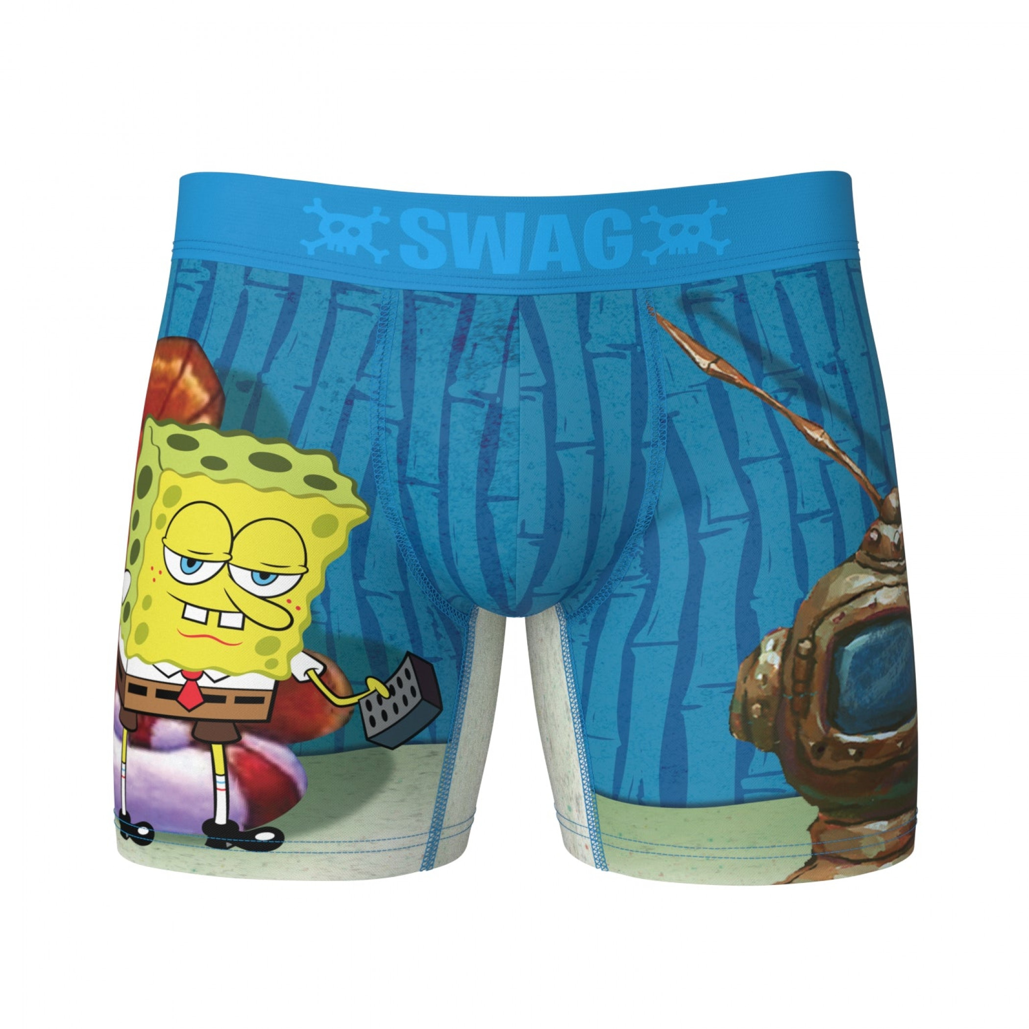 SpongeBob SquarePants I'ma Head Out Swag Boxer Briefs Blue