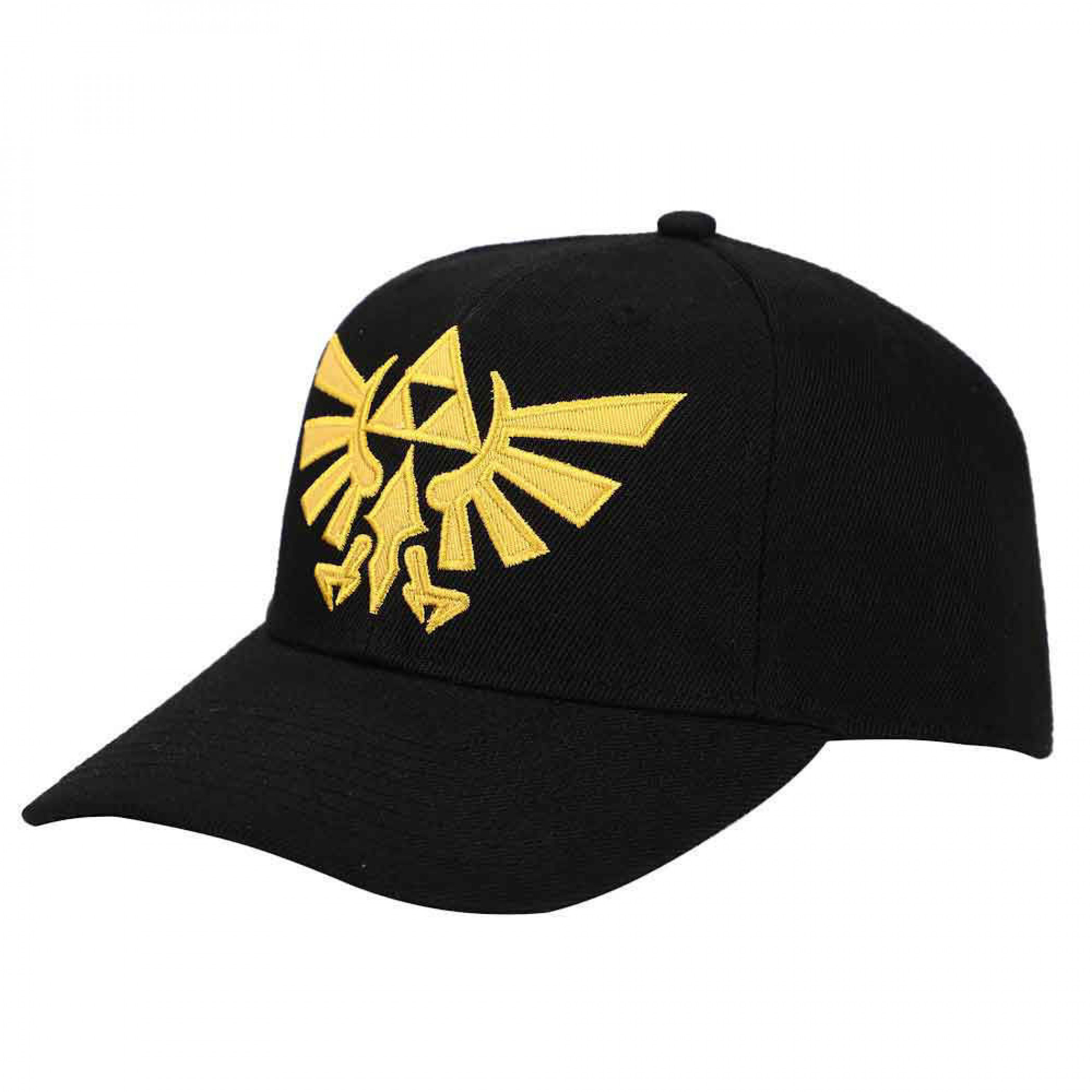 The Legend of Zelda Embroidered Hyrule Crest Snapback Hat, Black
