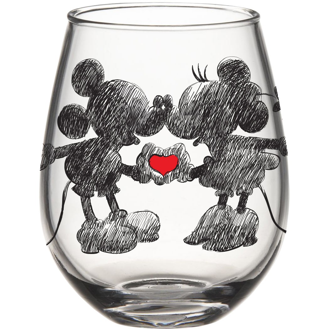 Mickey And Minnie 20 Ounce Stemless Wine Glass
