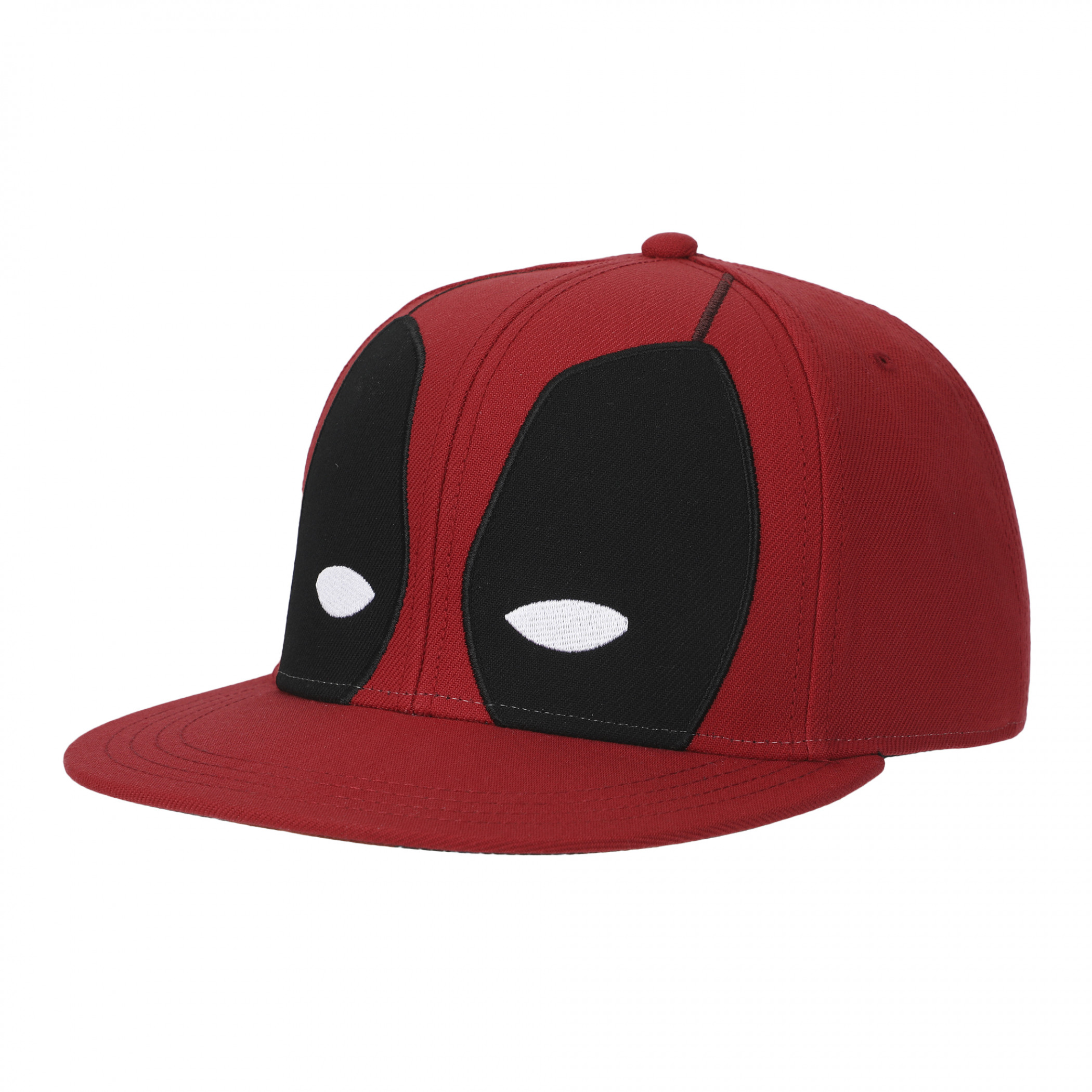 Deadpool's Mask Flatbill Snapback Hat with Underbill Artwork, Red