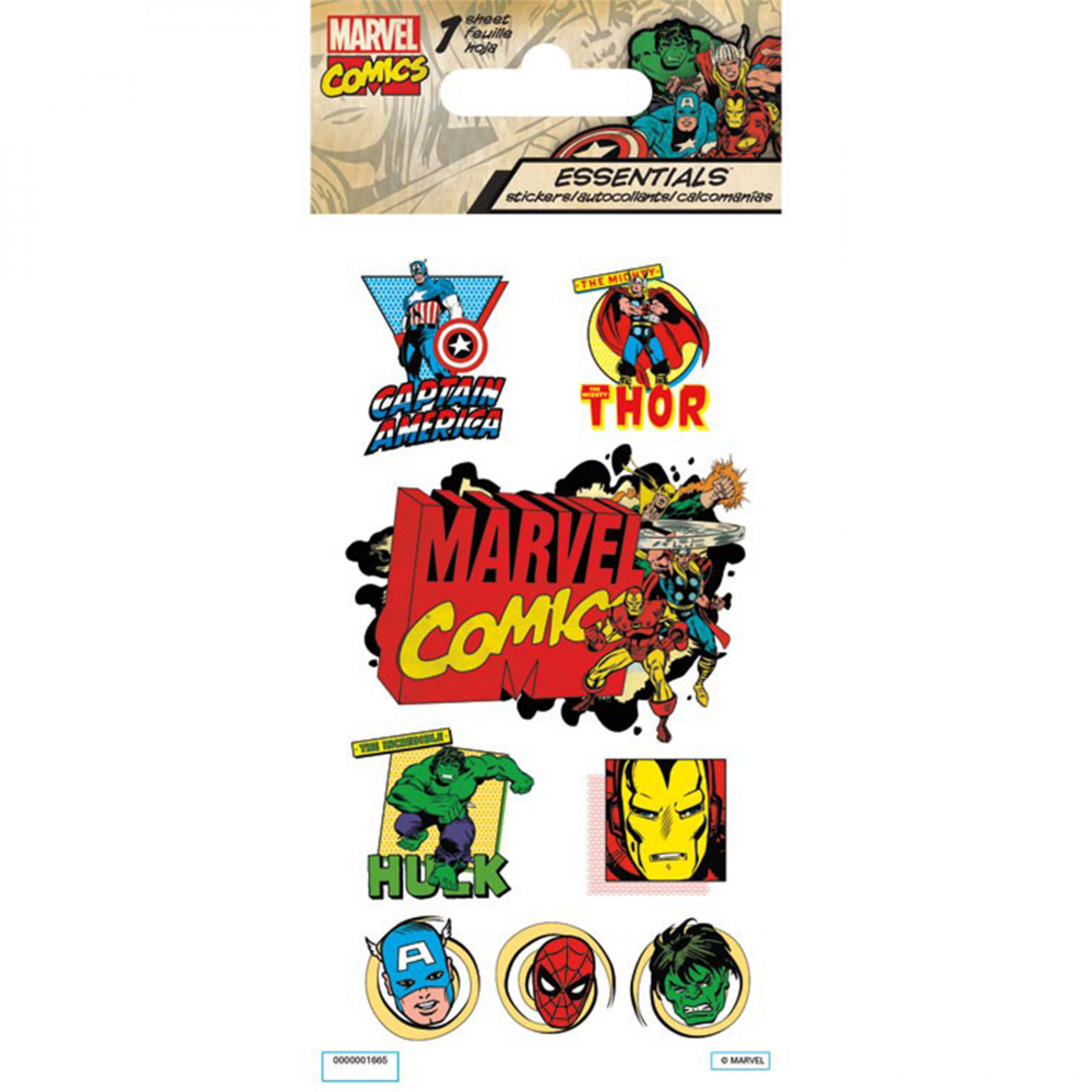 Marvel Super Hero Classic Essentials Sticker Pack, Multi-Color