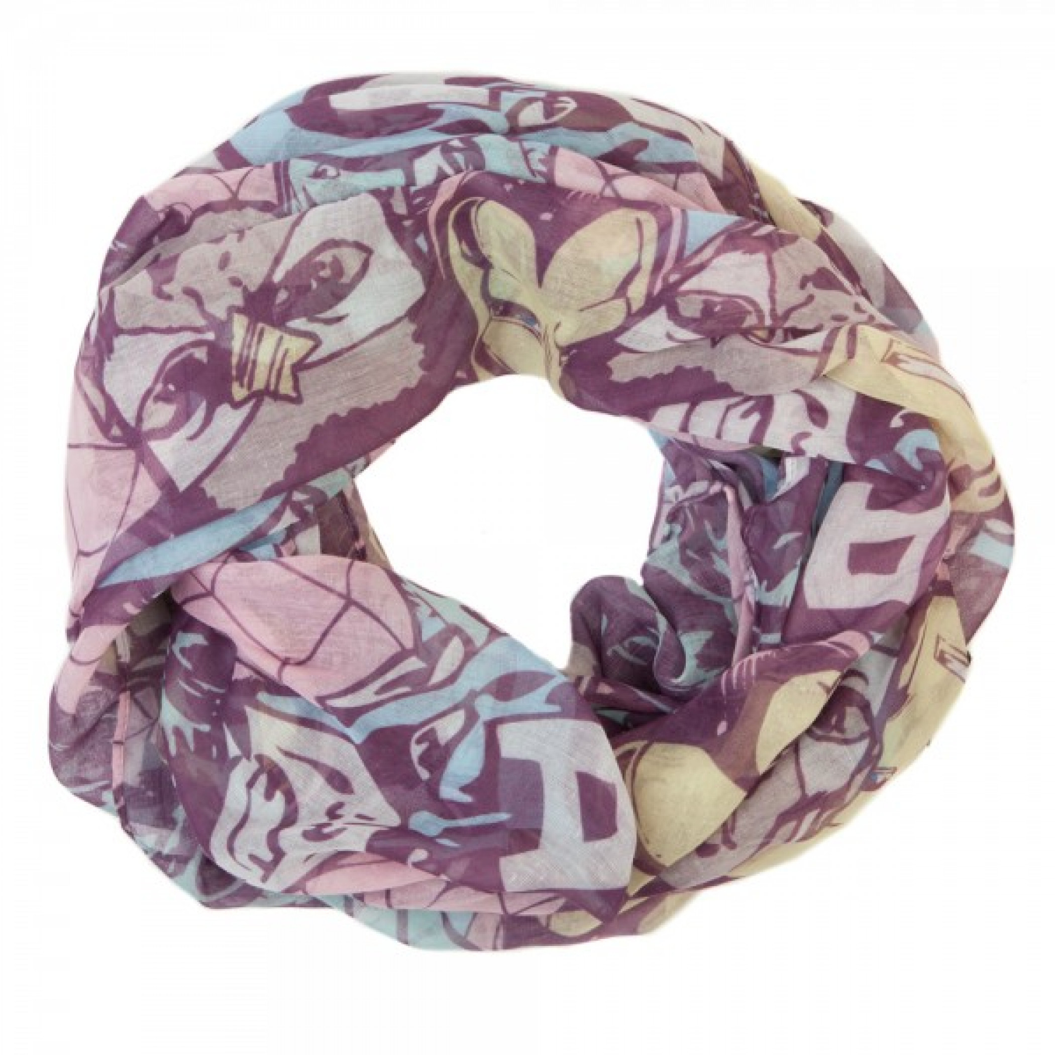 Marvel Pastel Tossed Heads Infinity Scarf, Multi-Color