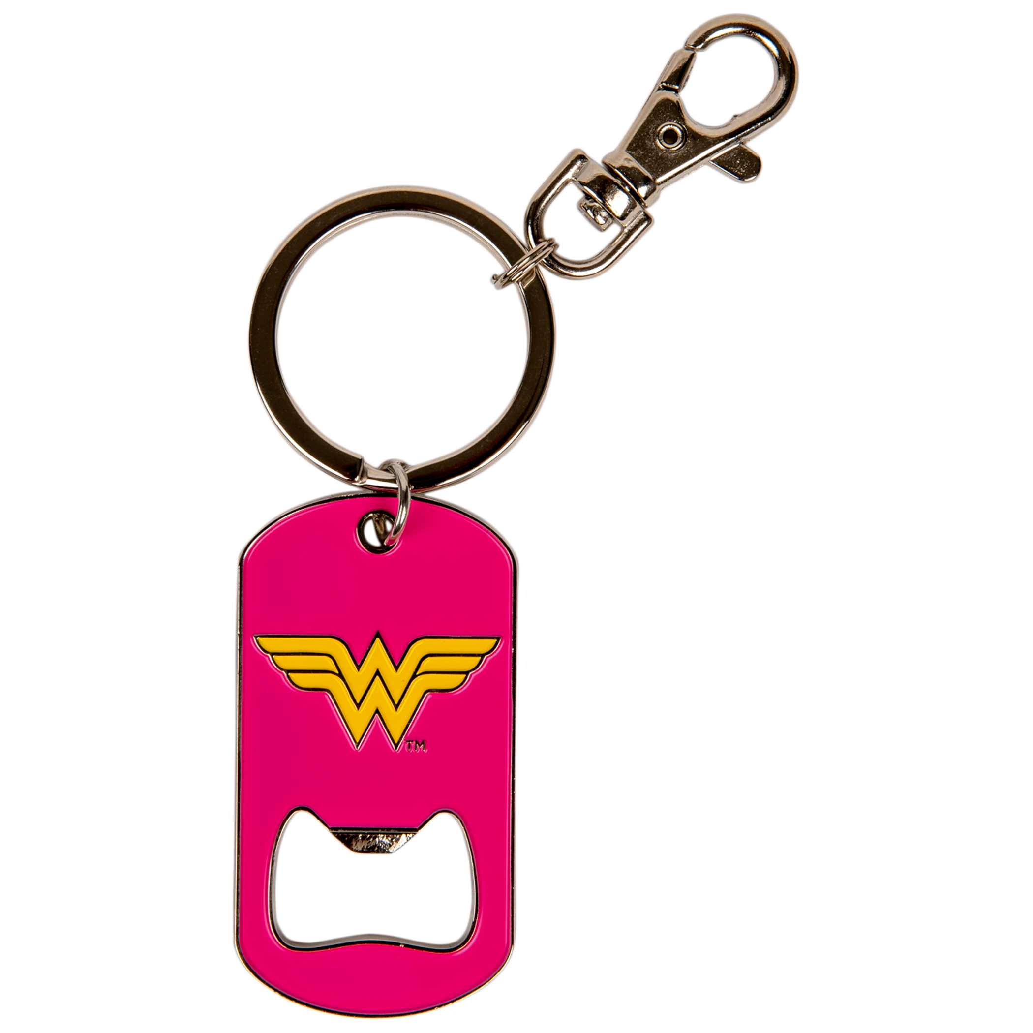 Wonder Woman Pink Bottle Opener Keychain, Pink