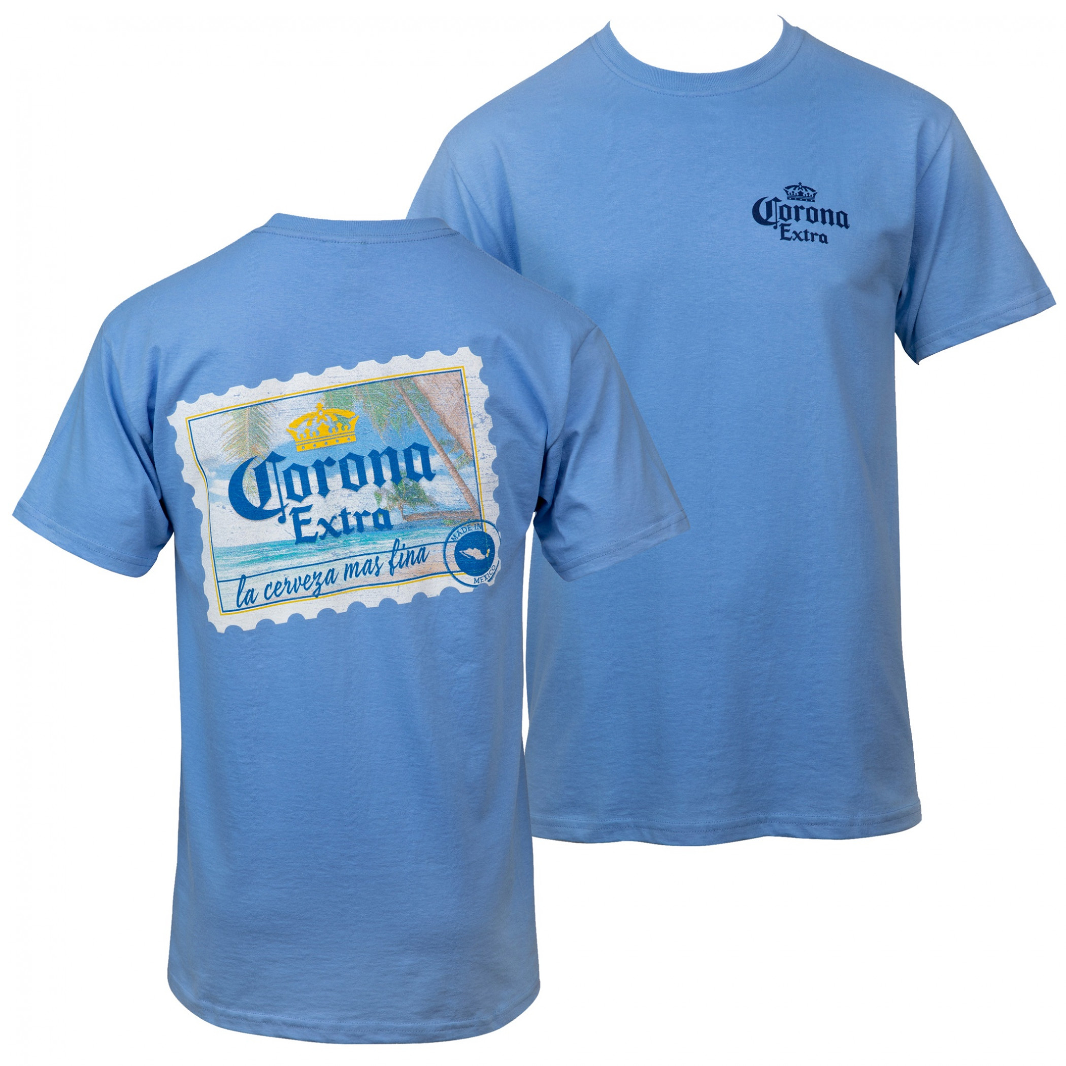 Corona Extra Beach Postcard Front and Back Print T-Shirt