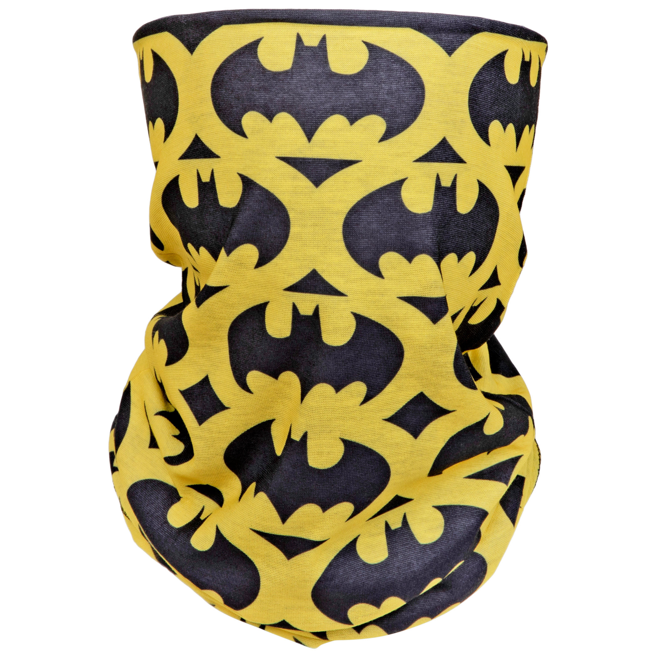 Batman Stacked Logos Full Face Mask Gaiter Tubular Bandana, Black