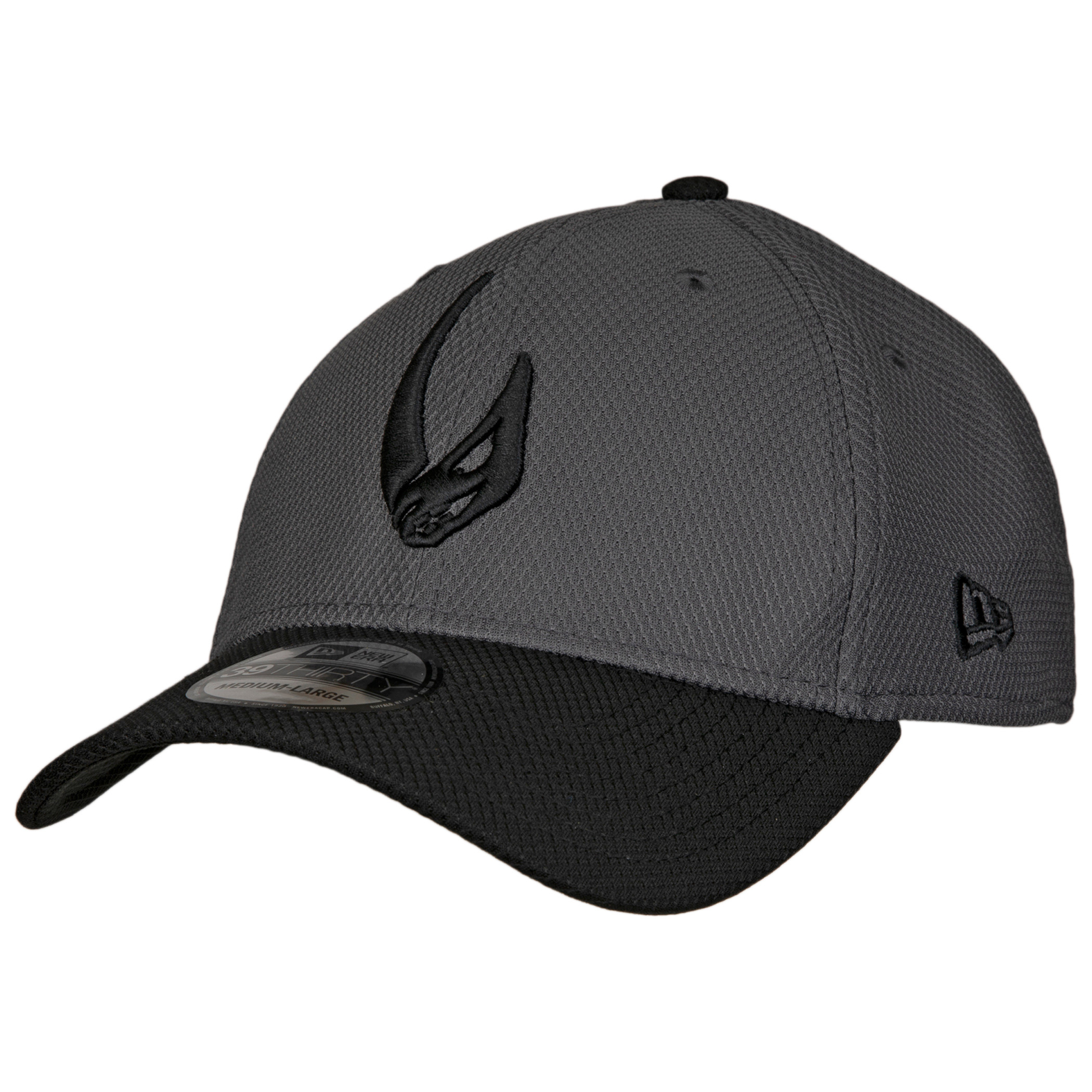 Star Wars Mandalorian Mudhorn Sigil Diamond Tech New Era 39Thirty Fitted Hat, Grey