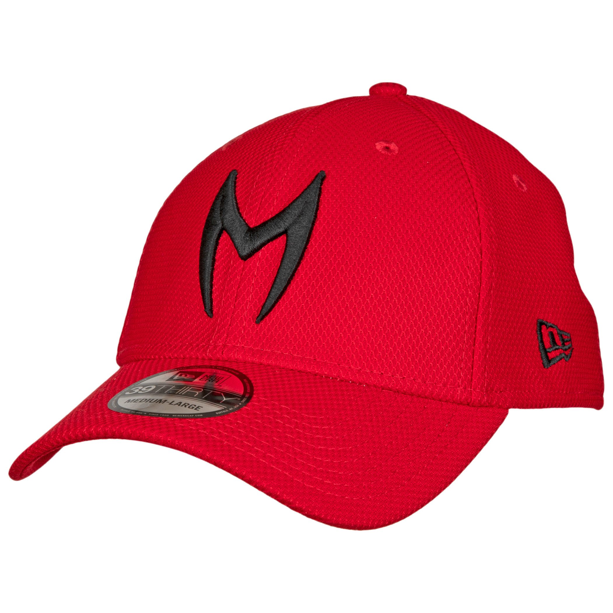 Scarlet Witch Symbol Diamond Tech New Era 39Thirty Fitted Hat, Red