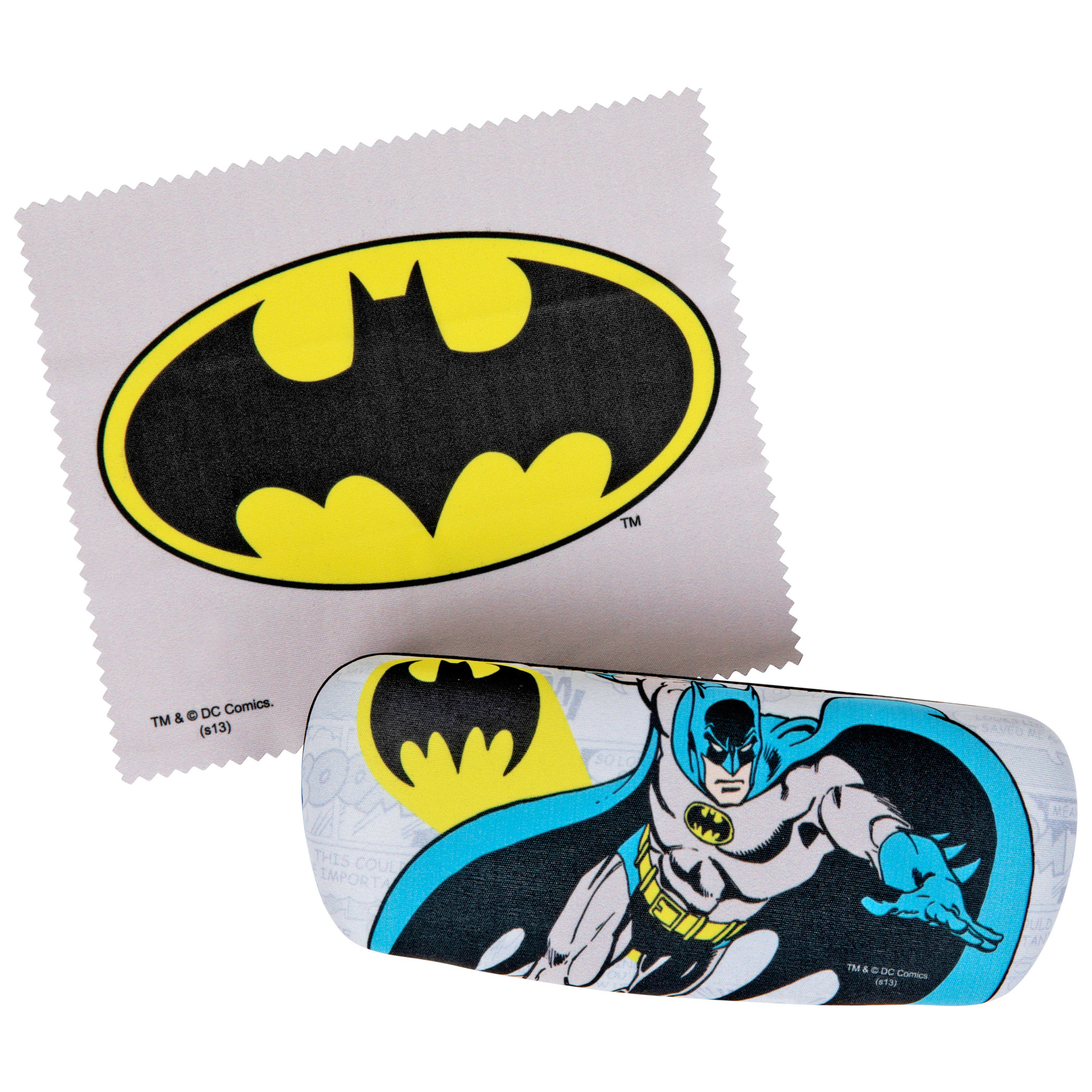 Batman Symbol and Character Glasses Case with Cleaning Cloth, Multi-Color