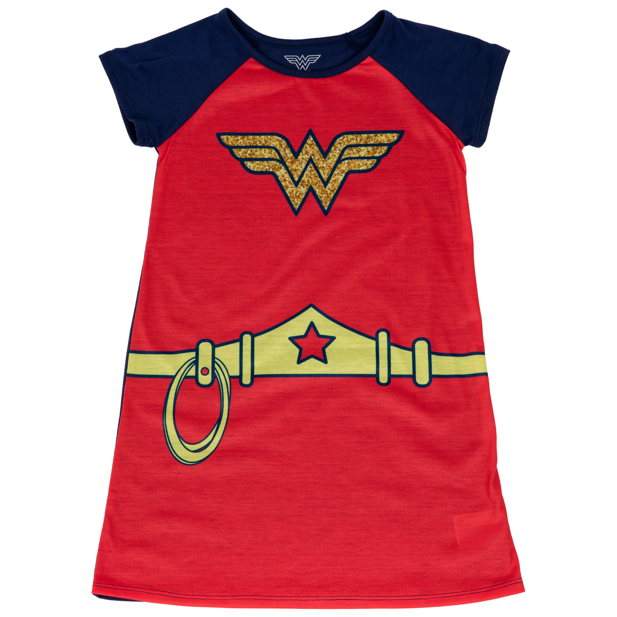 Wonder Woman Costume with Star Shoulders Girl's Sleep Gown, Red