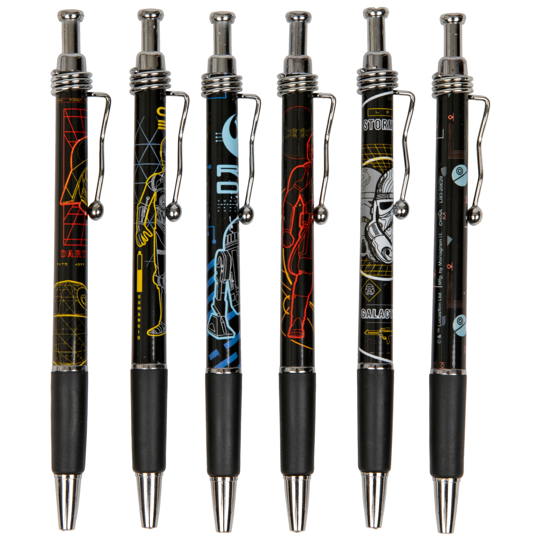 Star Wars Jazz Pens 6 Pack, Black
