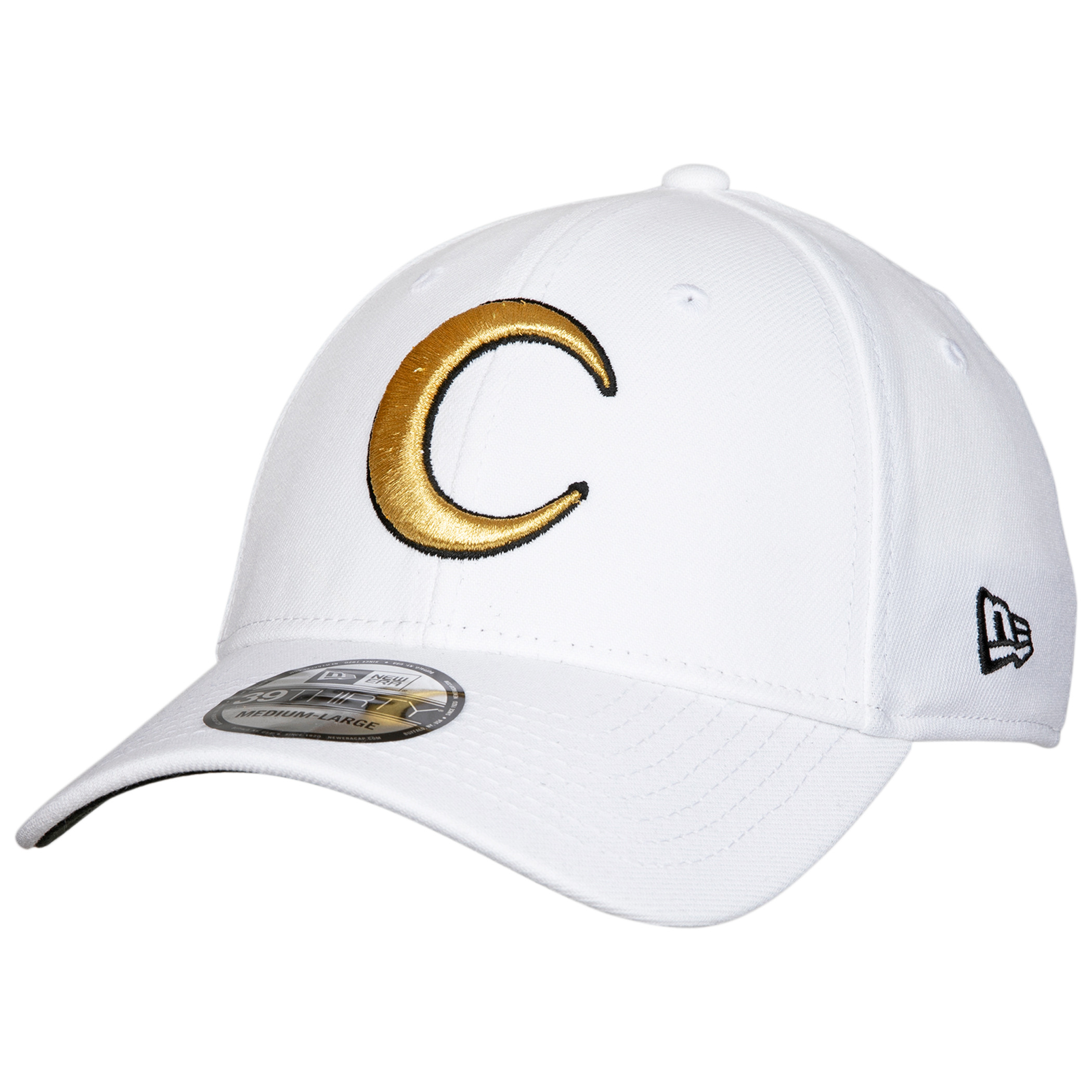 Moon Knight Gold with Outline Symbol New Era 39Thirty Fitted Hat, White