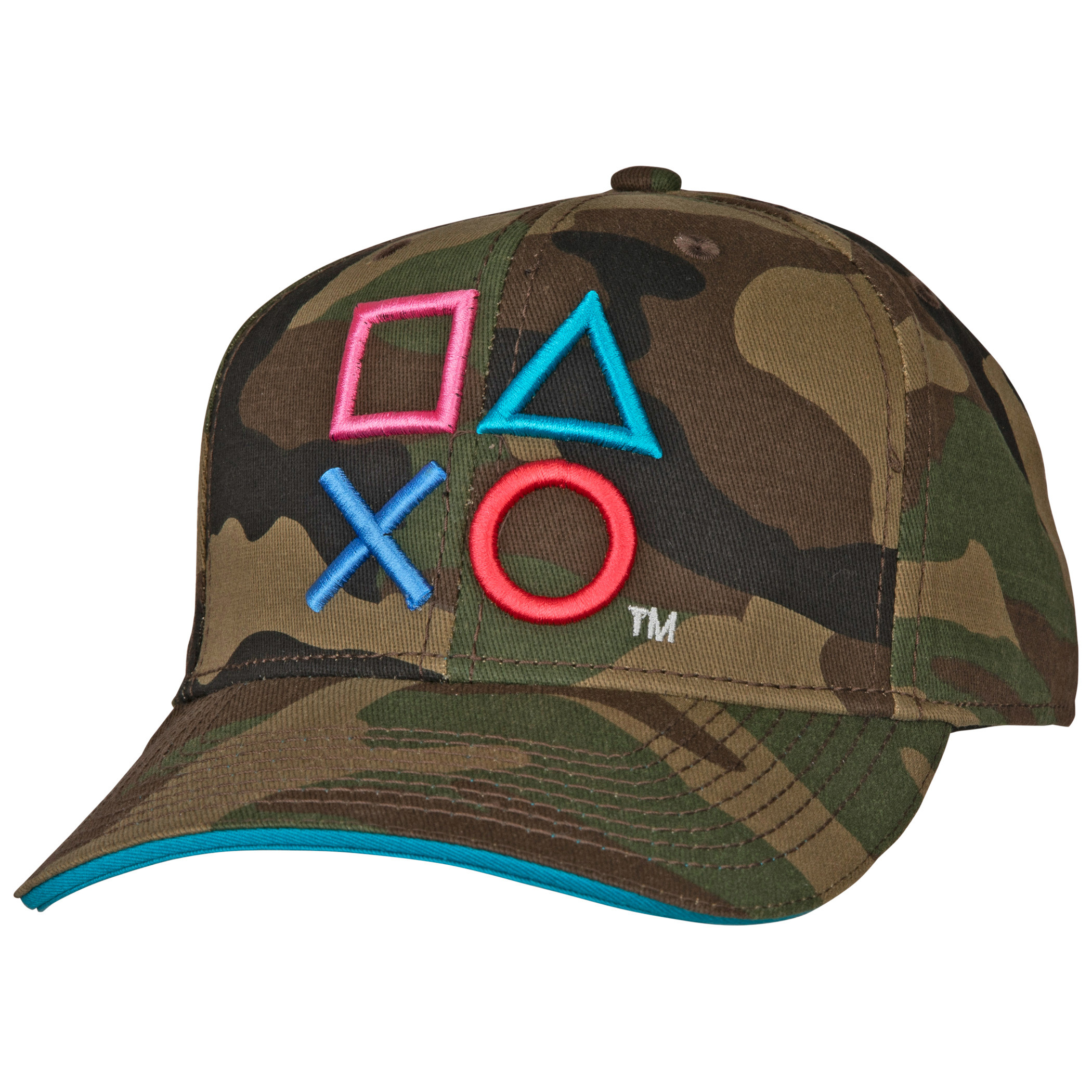Playstation Embroidered Camo Pre-Curved Snapback, Multi-Color