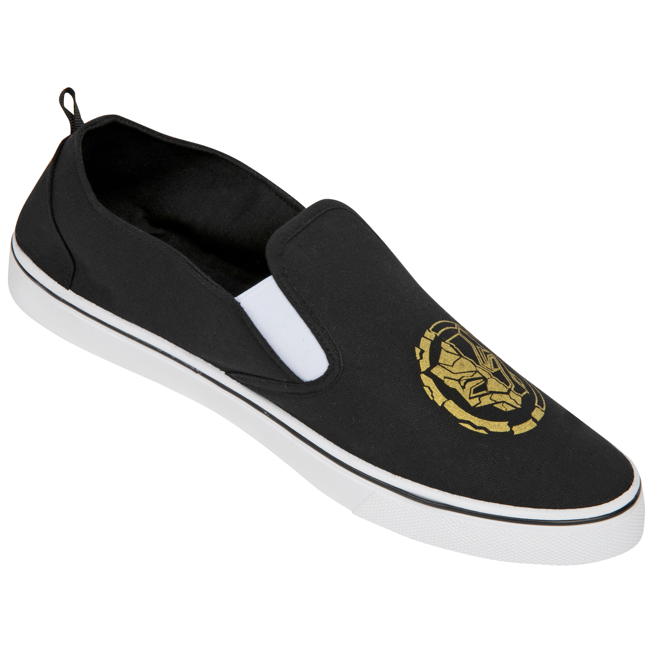 Marvel Black Panther Gold Symbol Slip-On Shoes, Black