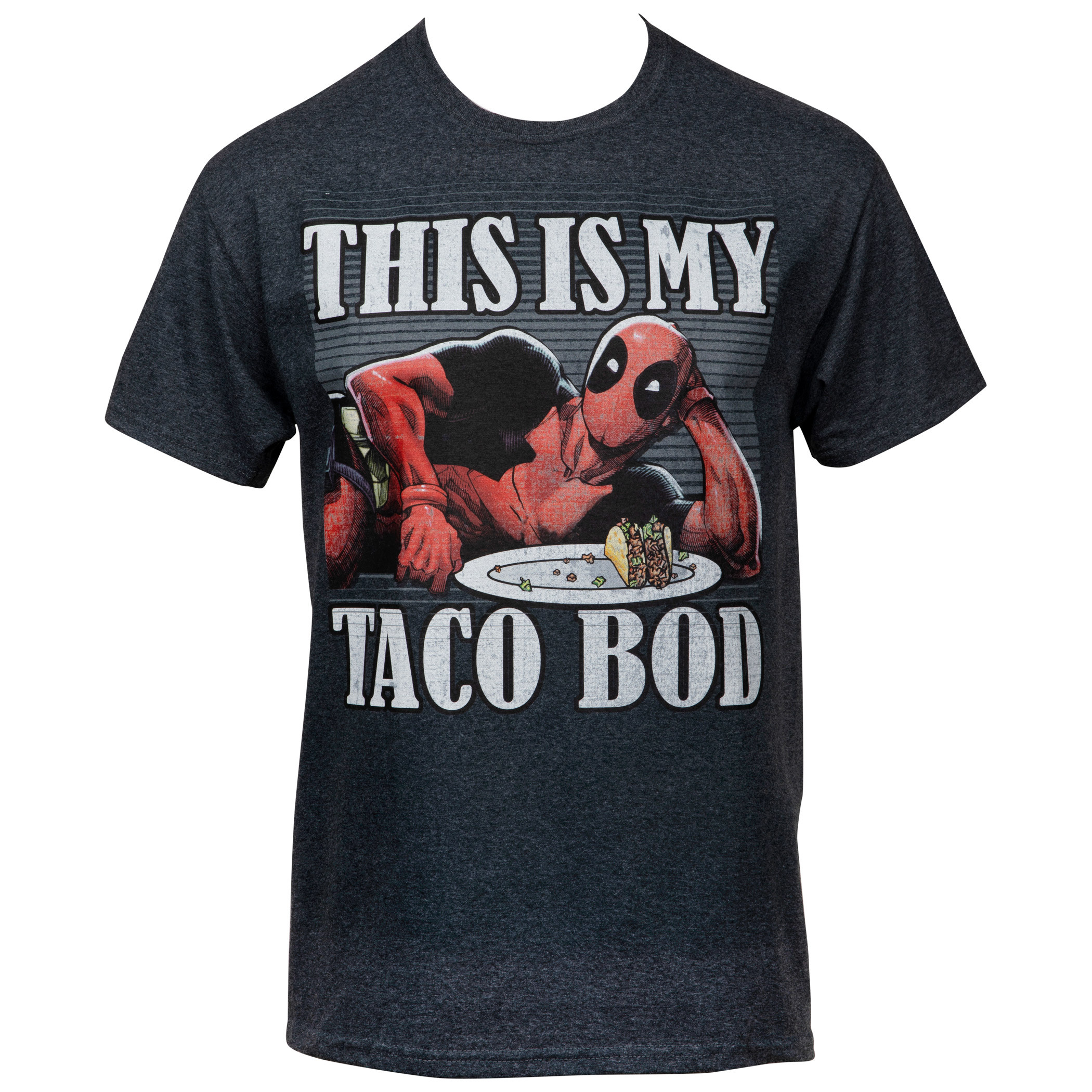 Marvel Deadpool This is My Taco Bod T-shirt, Grey