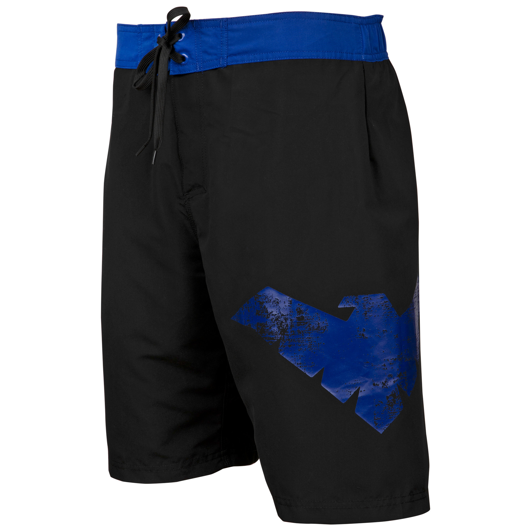 Nightwing Symbol Heather Black Board Shorts, Black