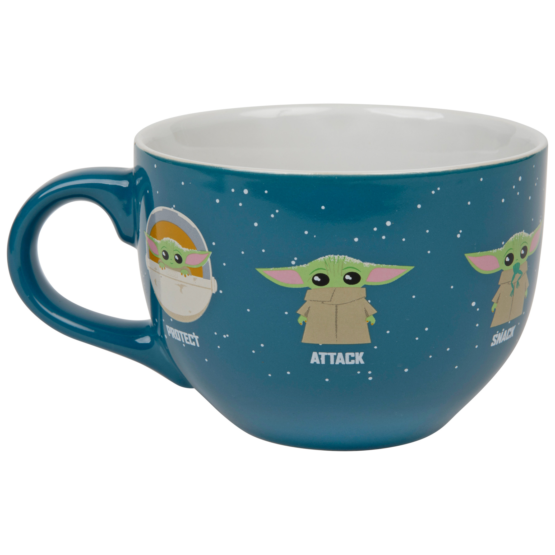 The Mandalorian The Child Protect Attack Snack 24 Ounce Soup Mug, Blue