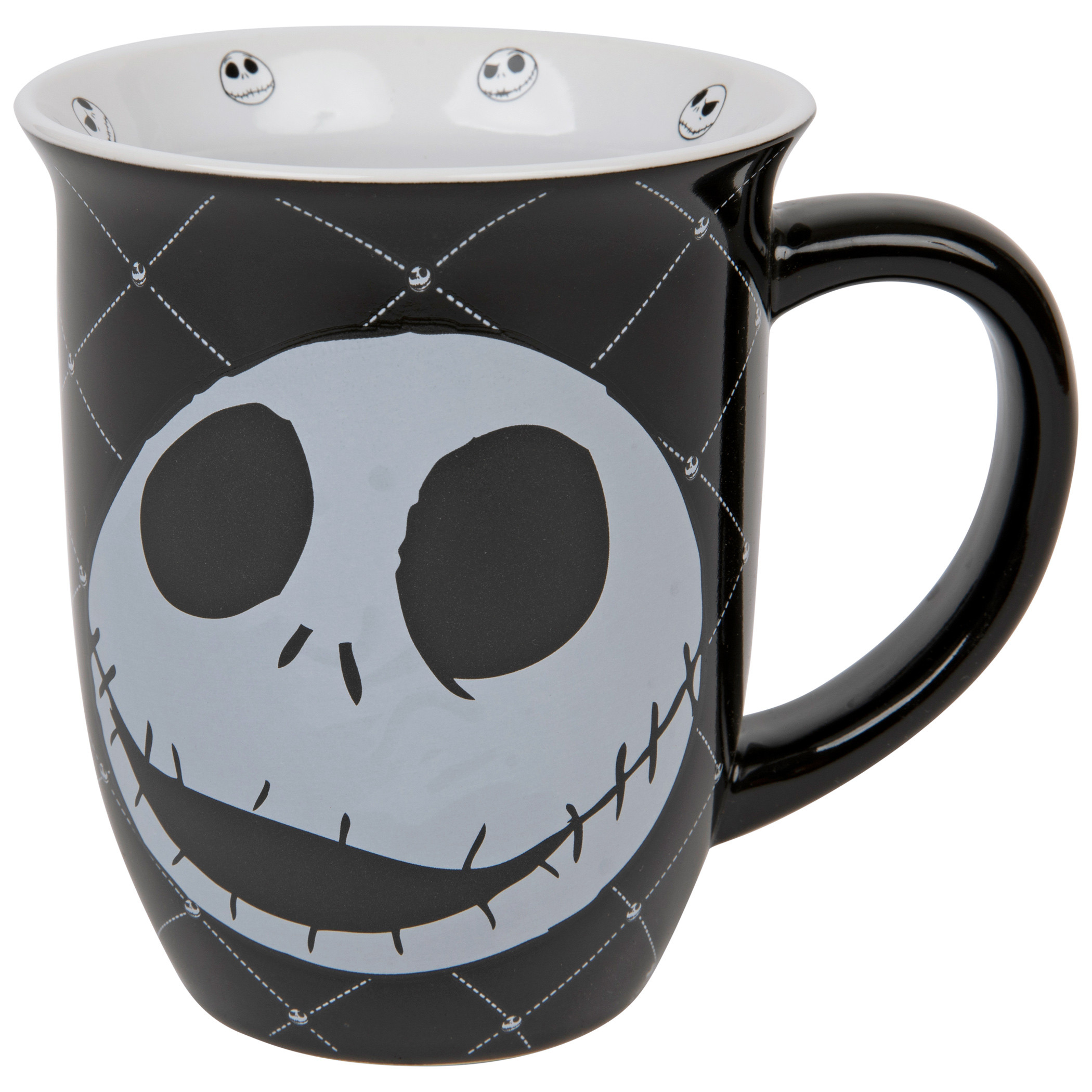 Nightmare Before Christmas Jack Skellington Face 16oz Wide Rim Mug, Black