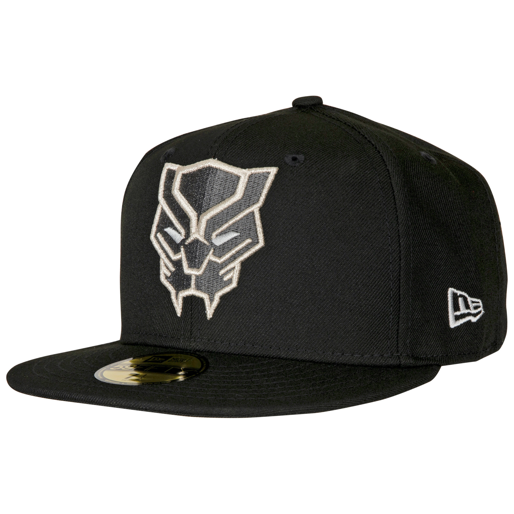 Black Panther Face Symbol Color Block New Era 59Fifty Fitted Hat, Black