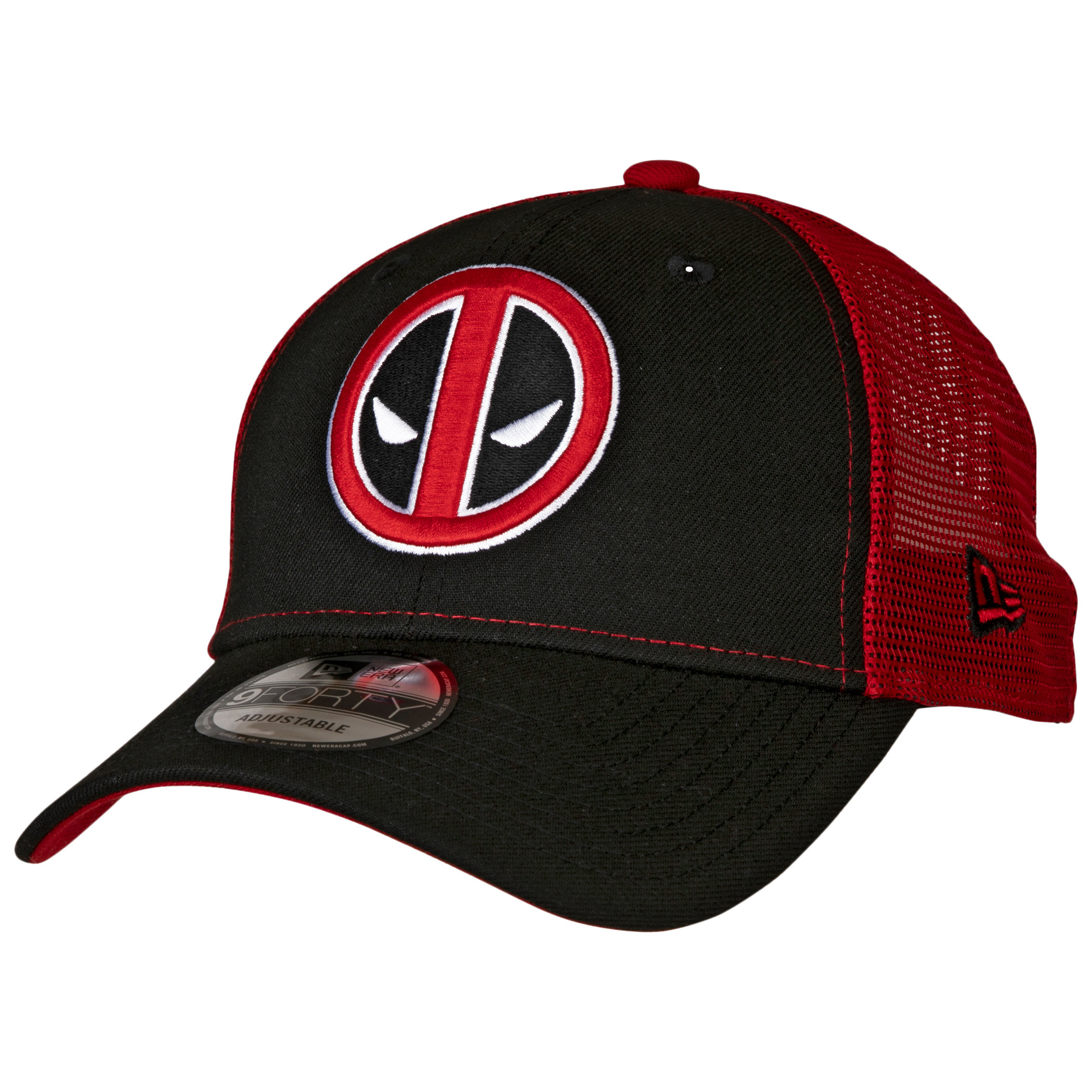 Deadpool Symbol Trucker New Era 9Forty Adjustable Hat, Multi-Color