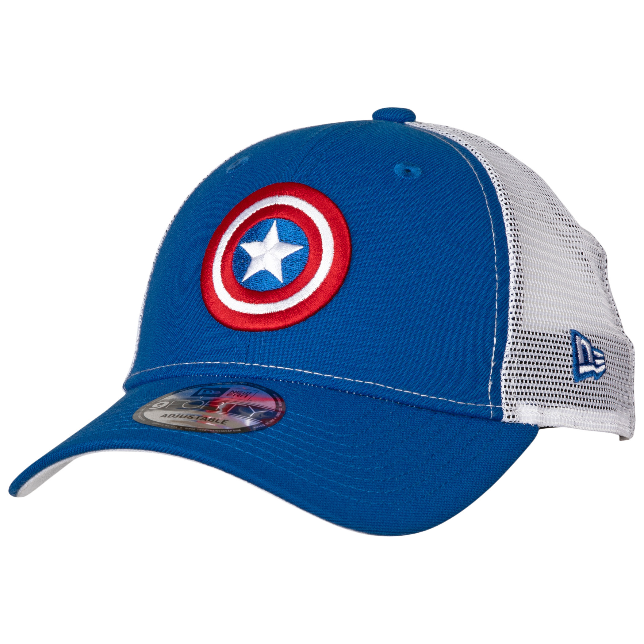 Captain America Symbol Trucker New Era 9Forty Adjustable Hat, Multi-Color