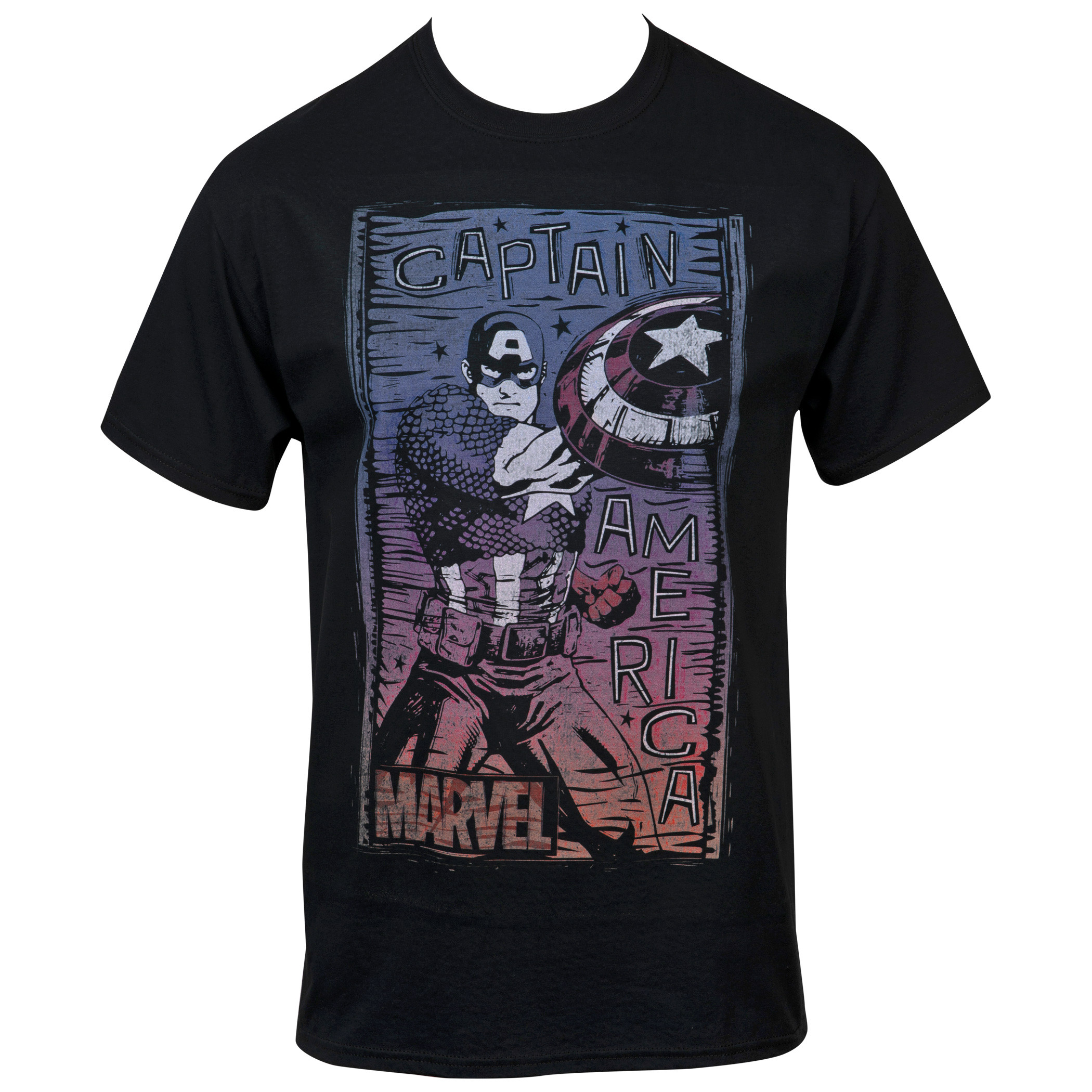 Marvel Captain America The First Avengers Fight Stance T-Shirt, Black