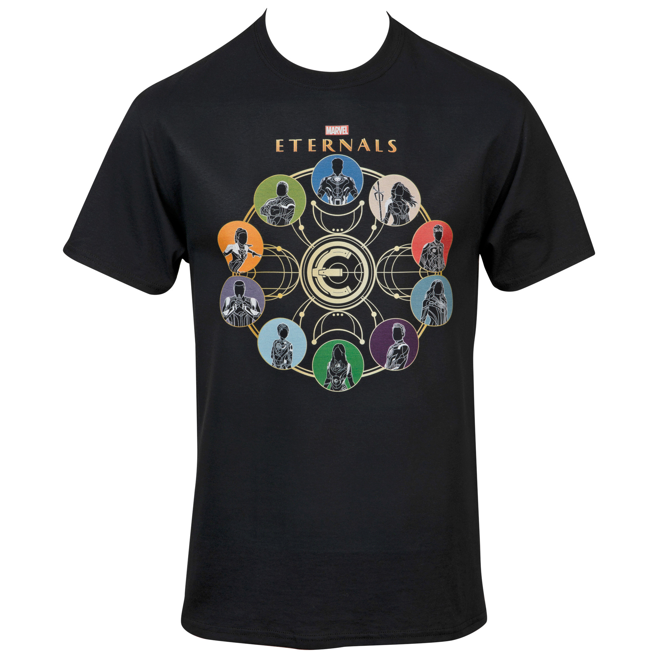 Marvel The Eternals Character Silhouettes T-Shirt, Black