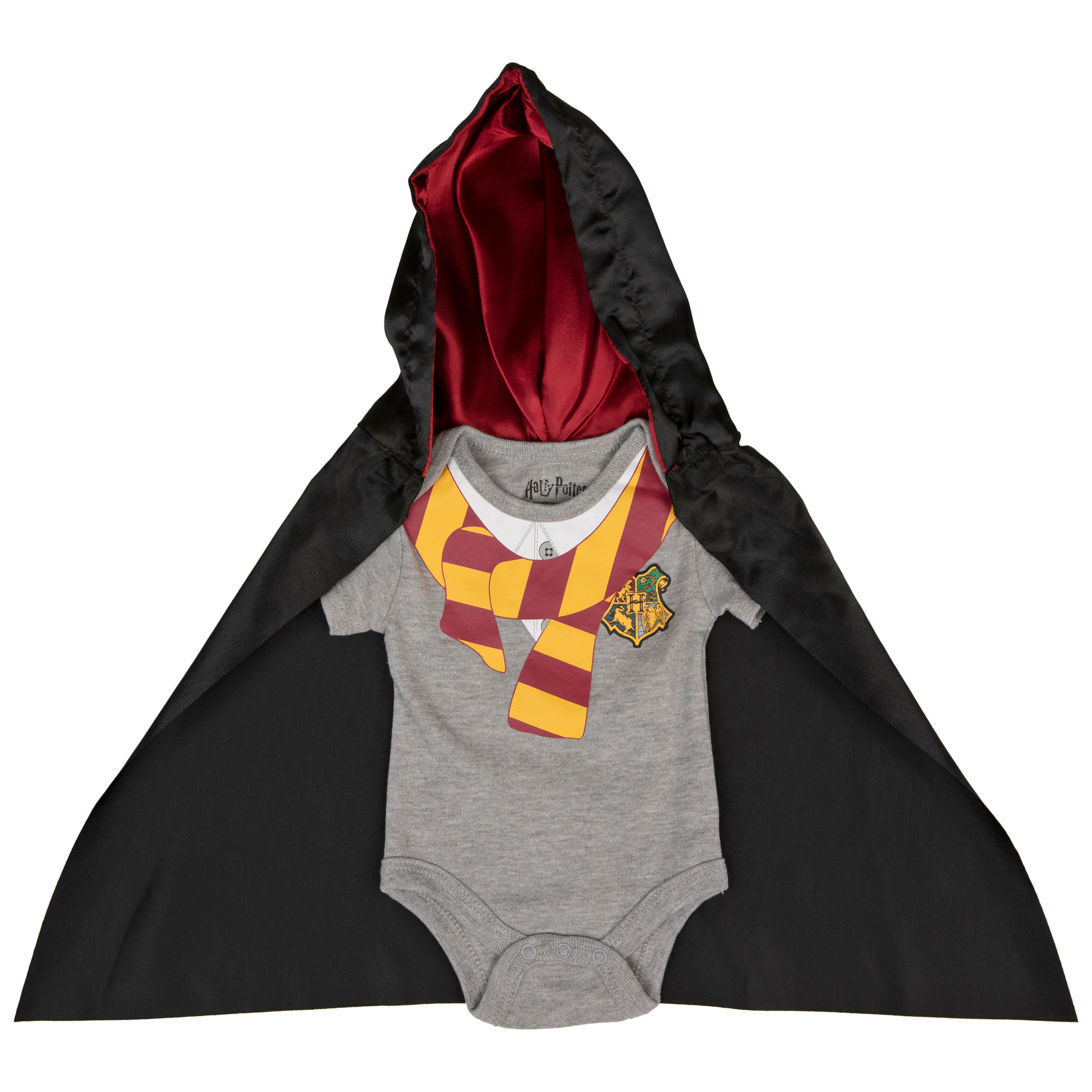Harry Potter Costume Infant Snapsuit with Cape, Black