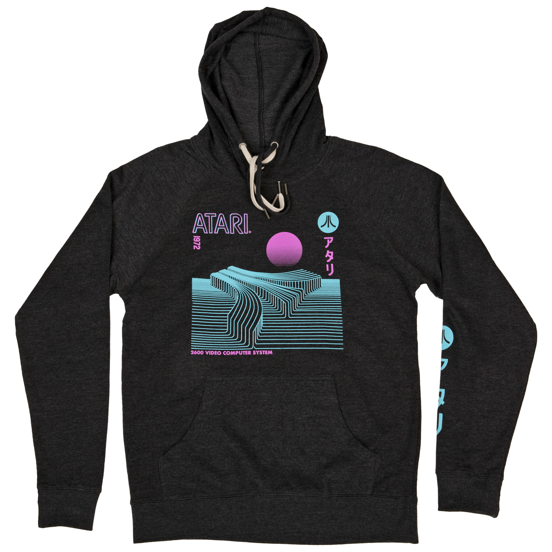 Atari Sleeve Print Hoodie, Grey