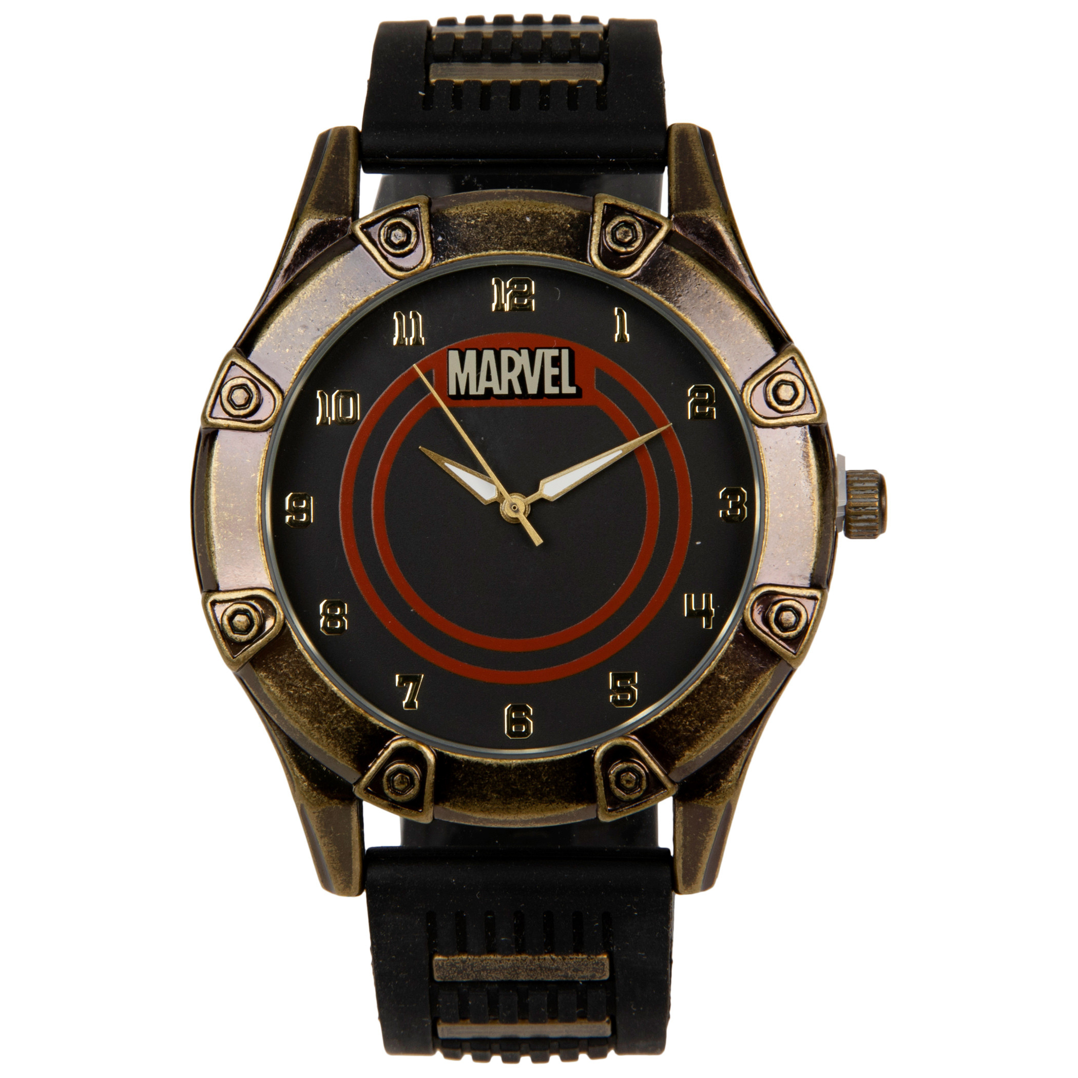 Marvel Logo Watch with Silicone Band, Black