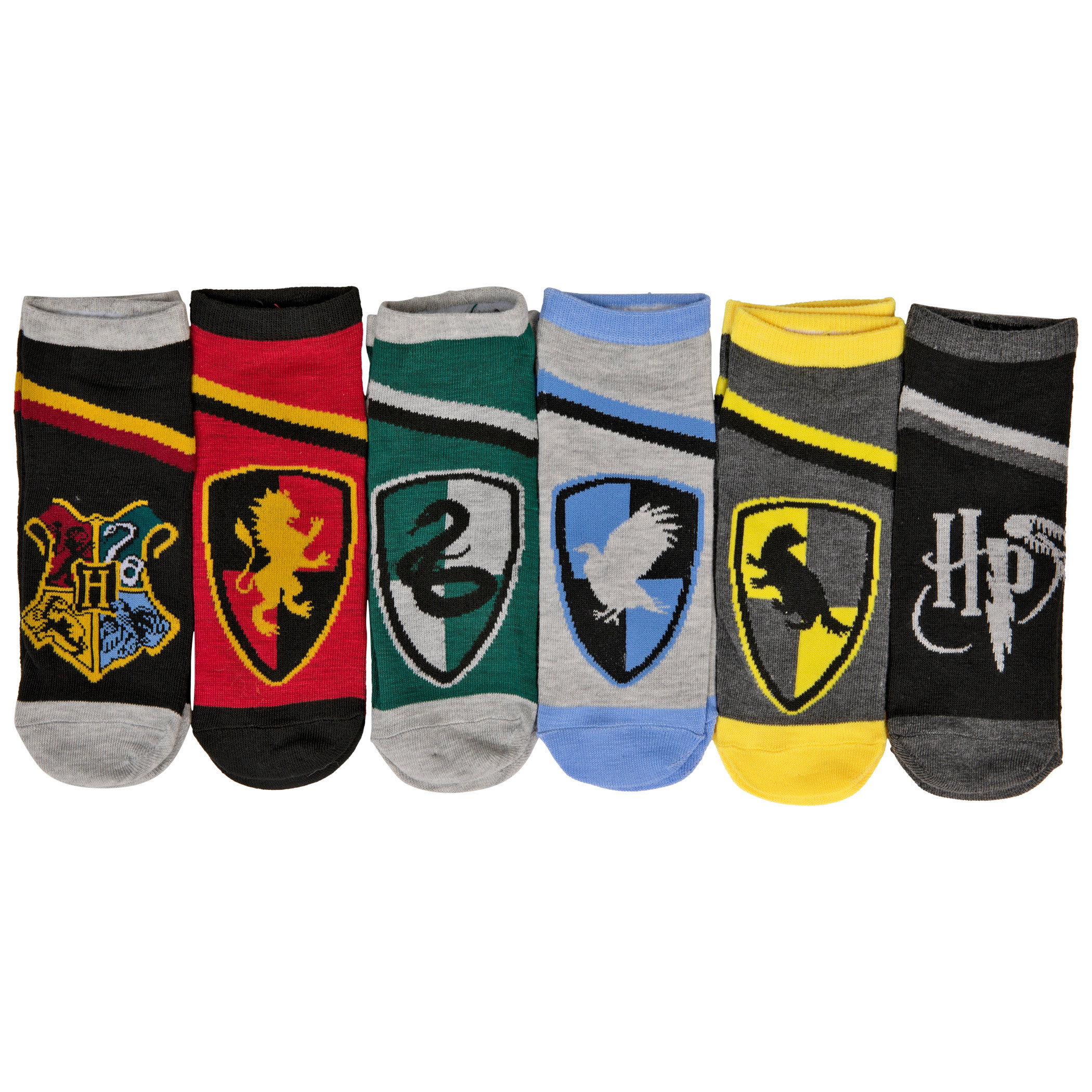 Harry Potter House Crests and Symbol 6-Pack of Women's Shorties Socks, Multi-Color