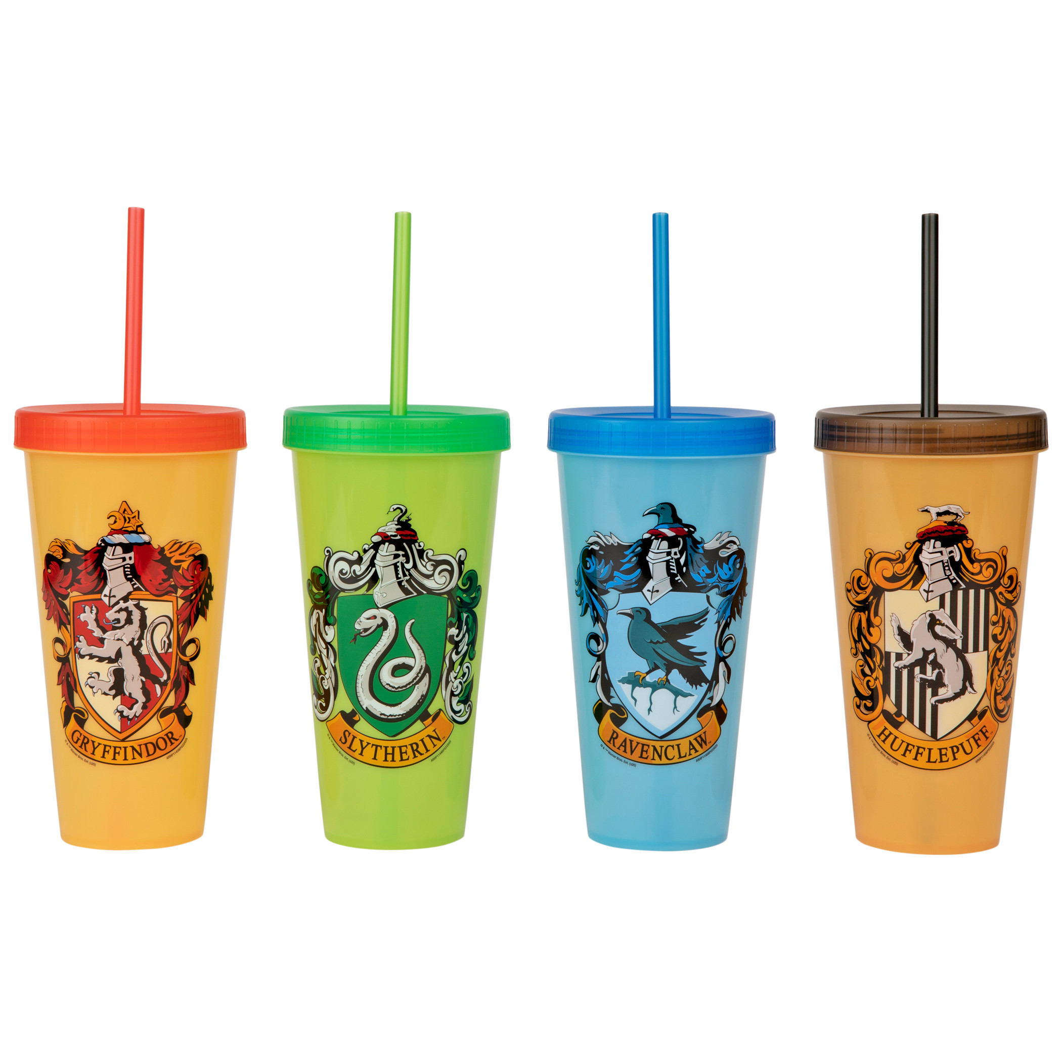 Harry Potter House Crests 4-Pack Color Change Plastic Tumbler Set, Multi-Color