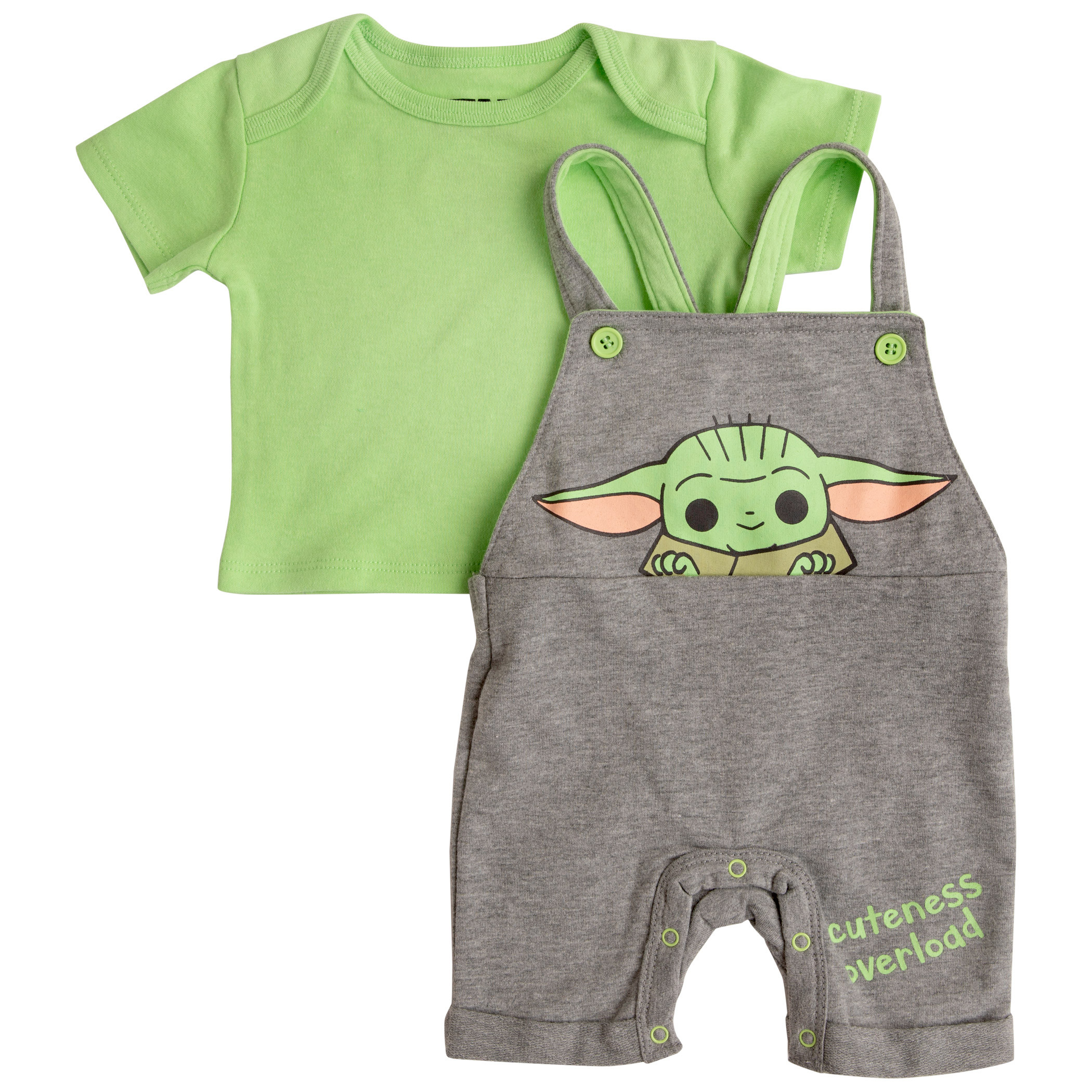 Star Wars The Mandalorian Grogu Cuteness Overload Shortall Set, Multi-Color