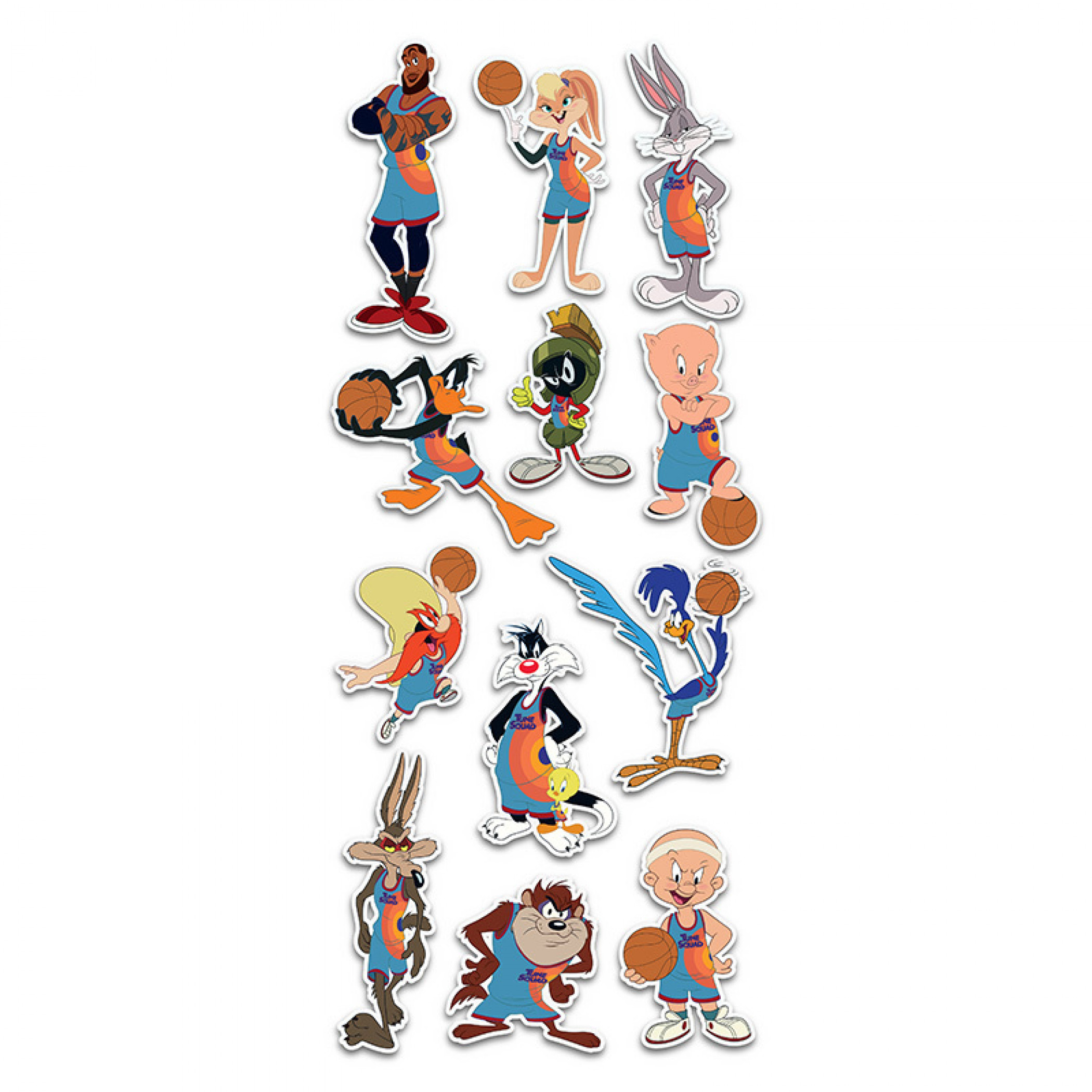Looney Tunes Space Jam Multi Character Elektroplate Decal Pack, Multi-Color