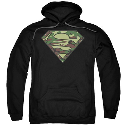 Superman Camo Logo Hoodie, Black